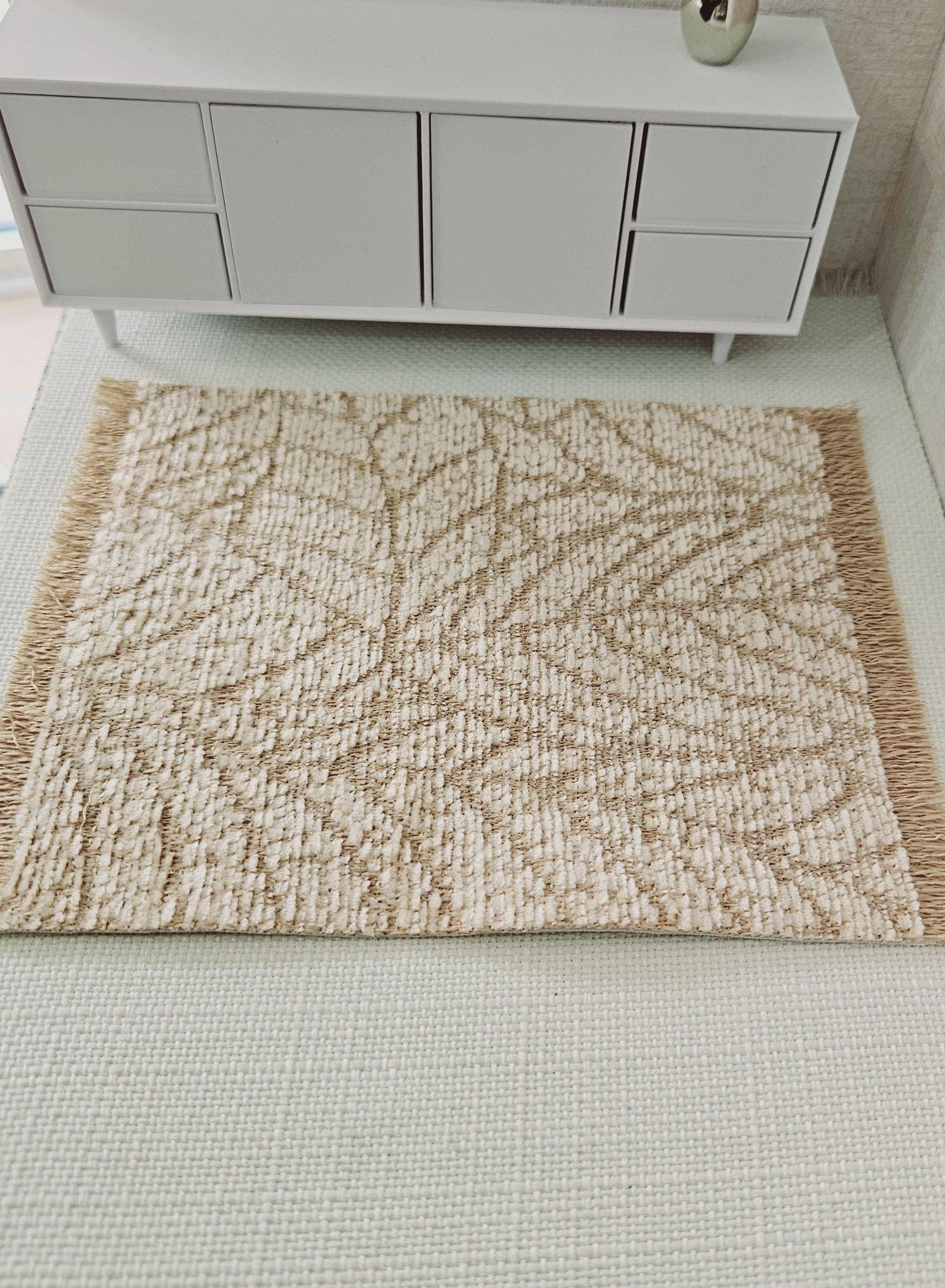Dolls House Gold Leaf Rug | 1:12th Scale | Miniature Rug
