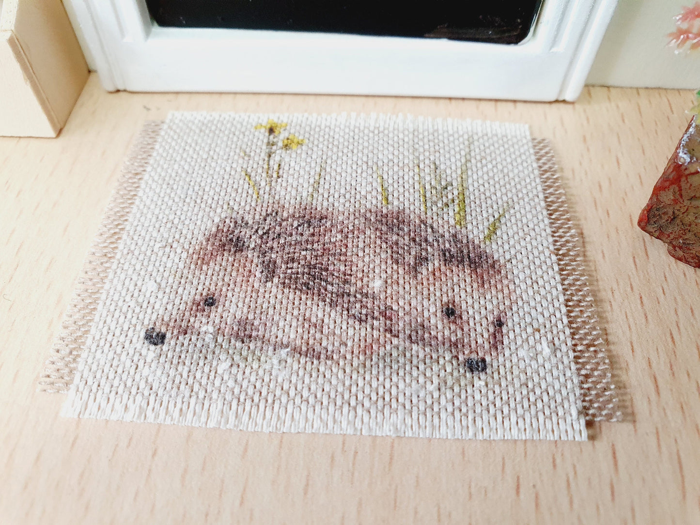 Dolls House Hedgehog Fabric Doormat | 1:12th Scale