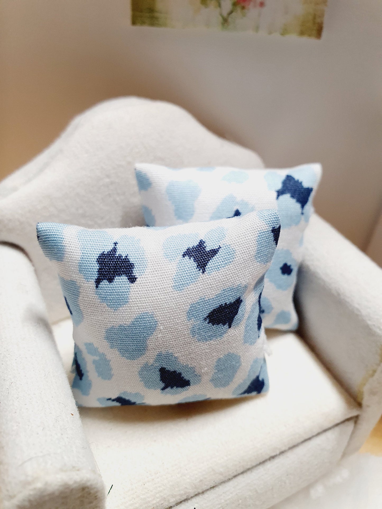 SALE!! Dolls house 2x Animal Print cushions, Choice of colours , 12th scale cushions, miniature cushions