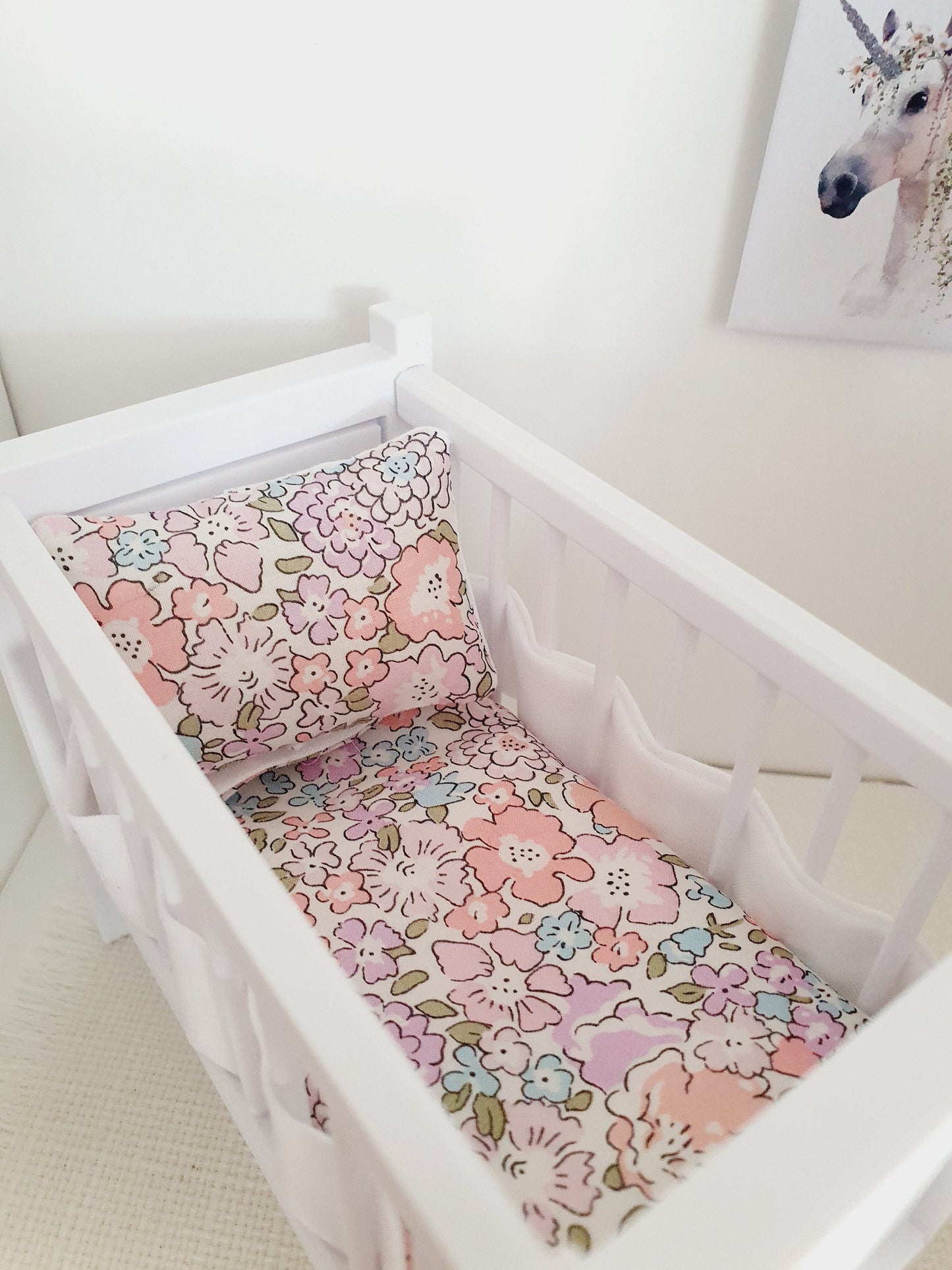 Dolls House Liberty Cot Bedding, 12th scale miniature bedding (CO9,CO10)