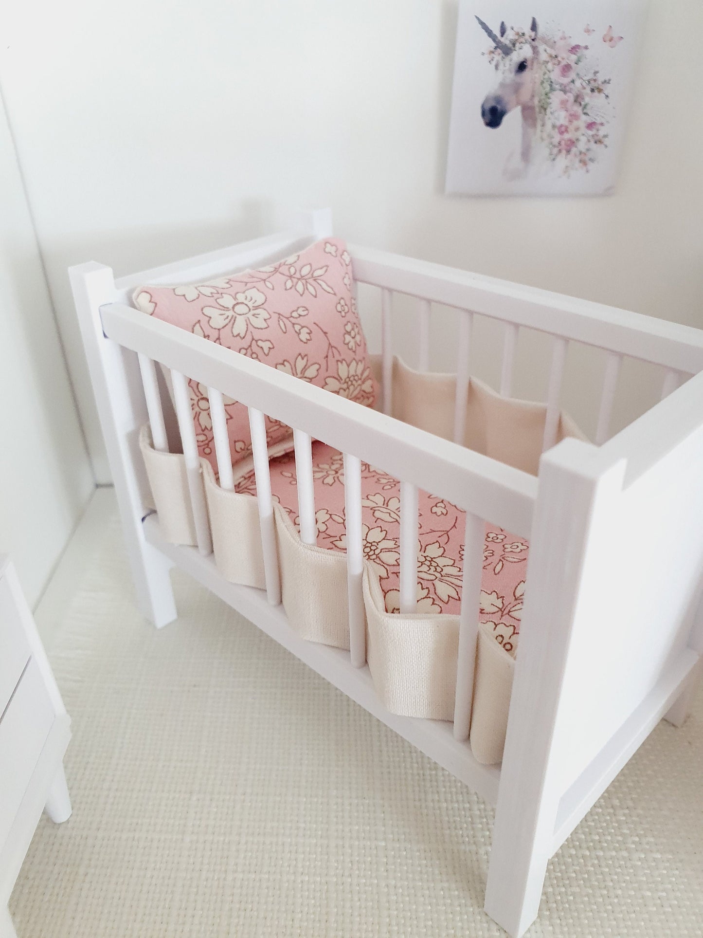 Dolls House Liberty Cot Bedding, 12th scale miniature bedding (CO9,CO10)
