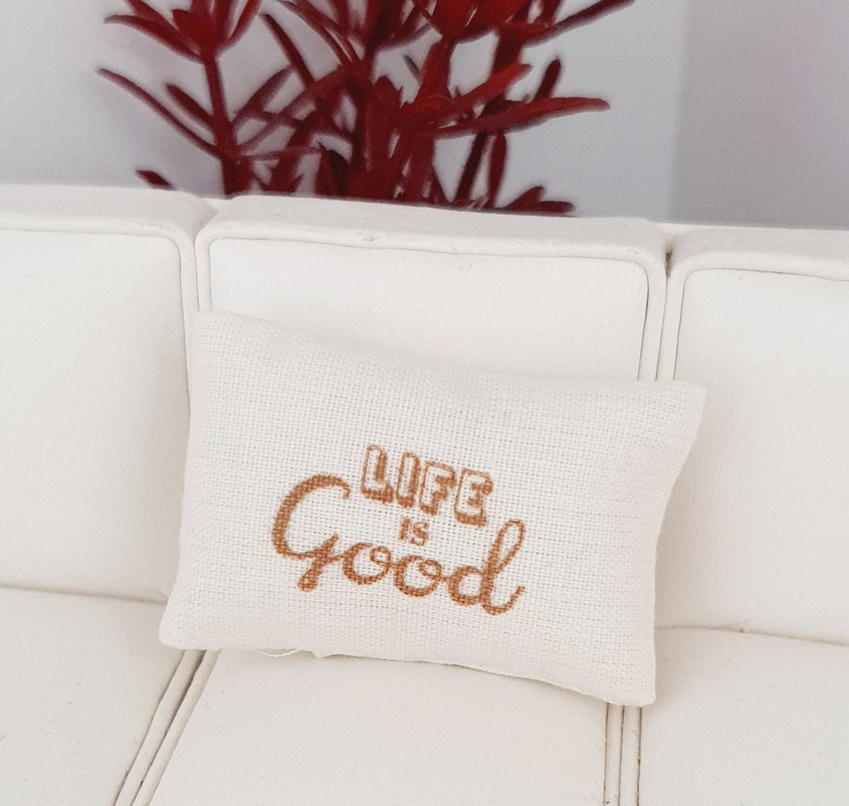 Dolls house Home Sweet Home | Life is Good | Choice of Quote Cushions, 12th scale cushions, miniature cushions