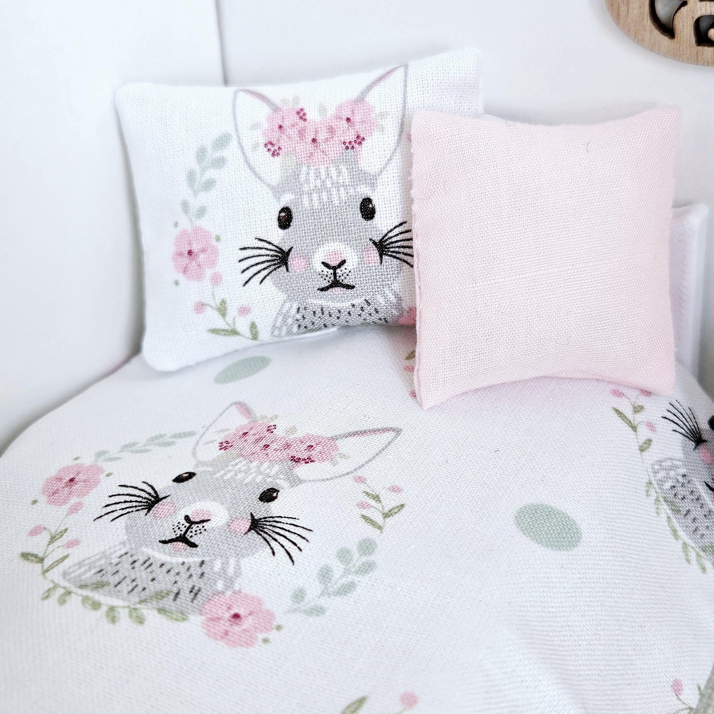 Dolls house Easter Bunny Single or Junior bedding, 12th scale bedding, miniature bedding set