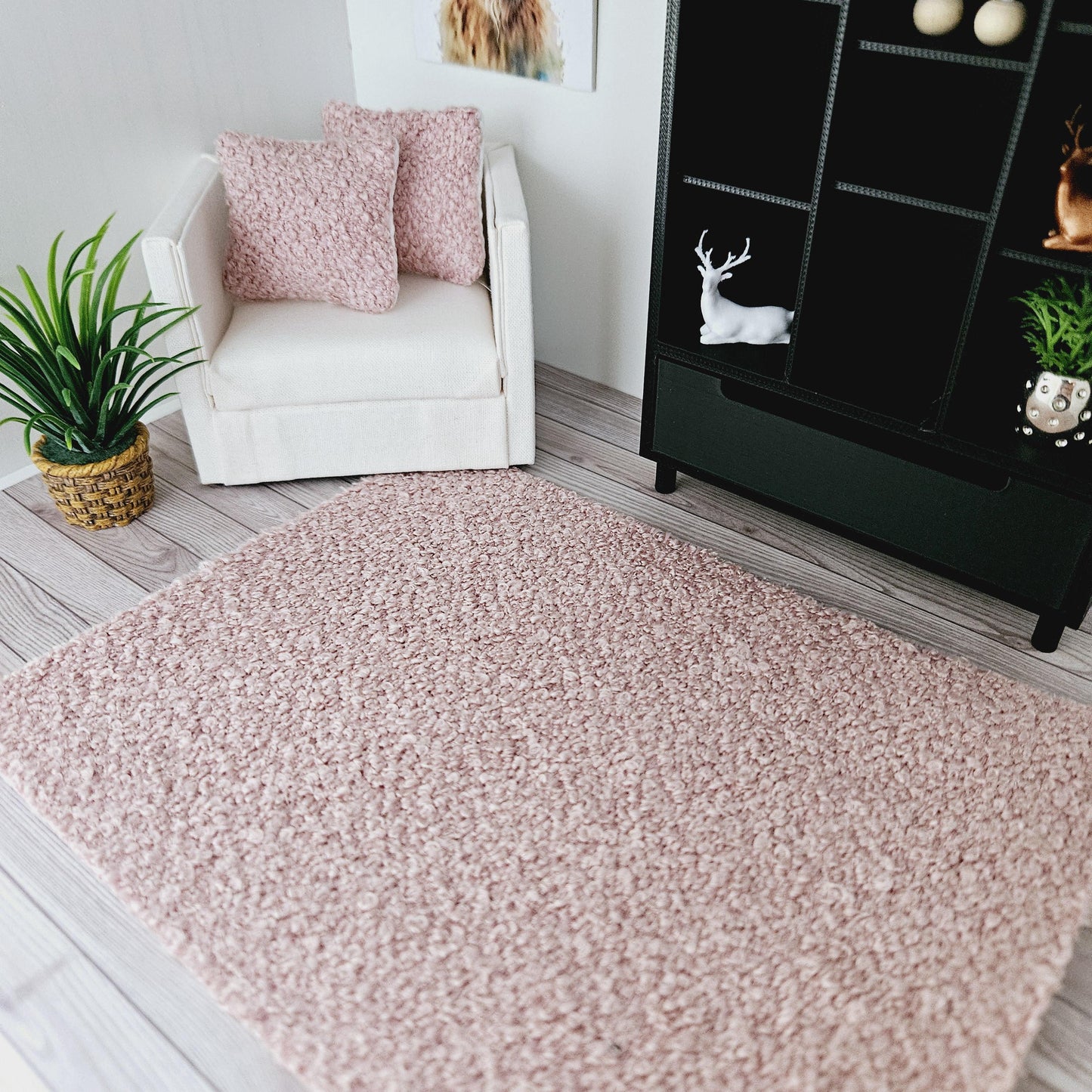 Dolls House Lovely Boucle Rug | Choice of Colour | 1:12th Scale | Miniature Rugs
