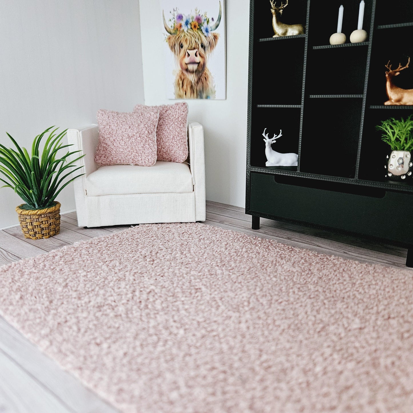 Dolls House Lovely Boucle Rug | Choice of Colour | 1:12th Scale | Miniature Rugs