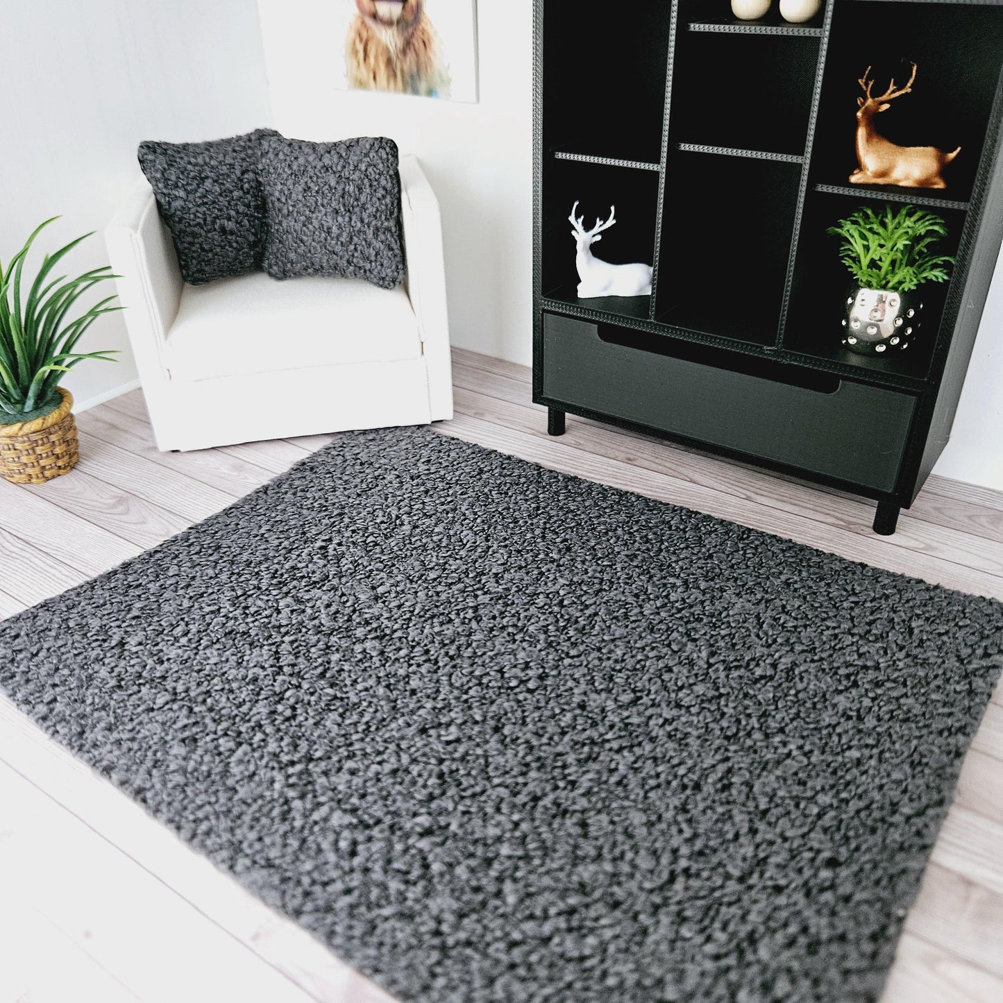 Dolls House Lovely Boucle Rug | Choice of Colour | 1:12th Scale | Miniature Rugs