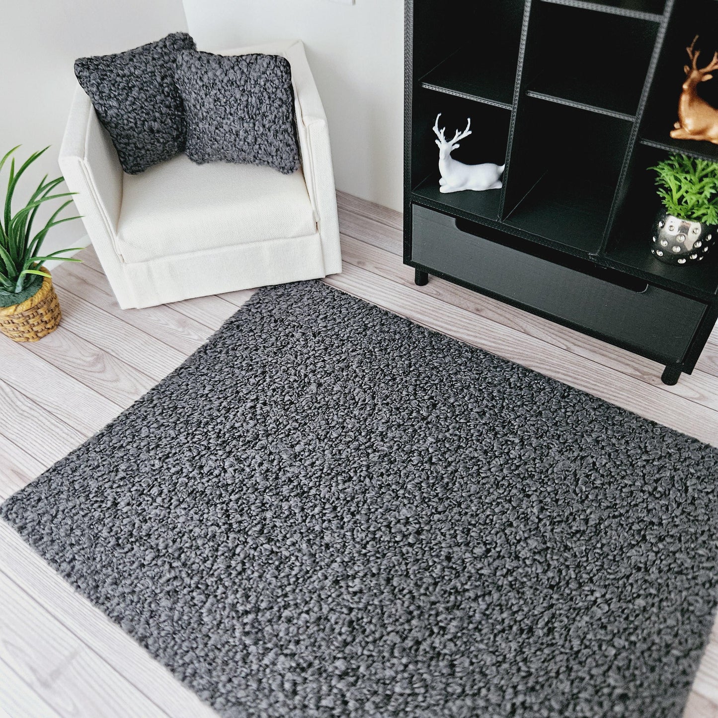Dolls House Lovely Boucle Rug | Choice of Colour | 1:12th Scale | Miniature Rugs