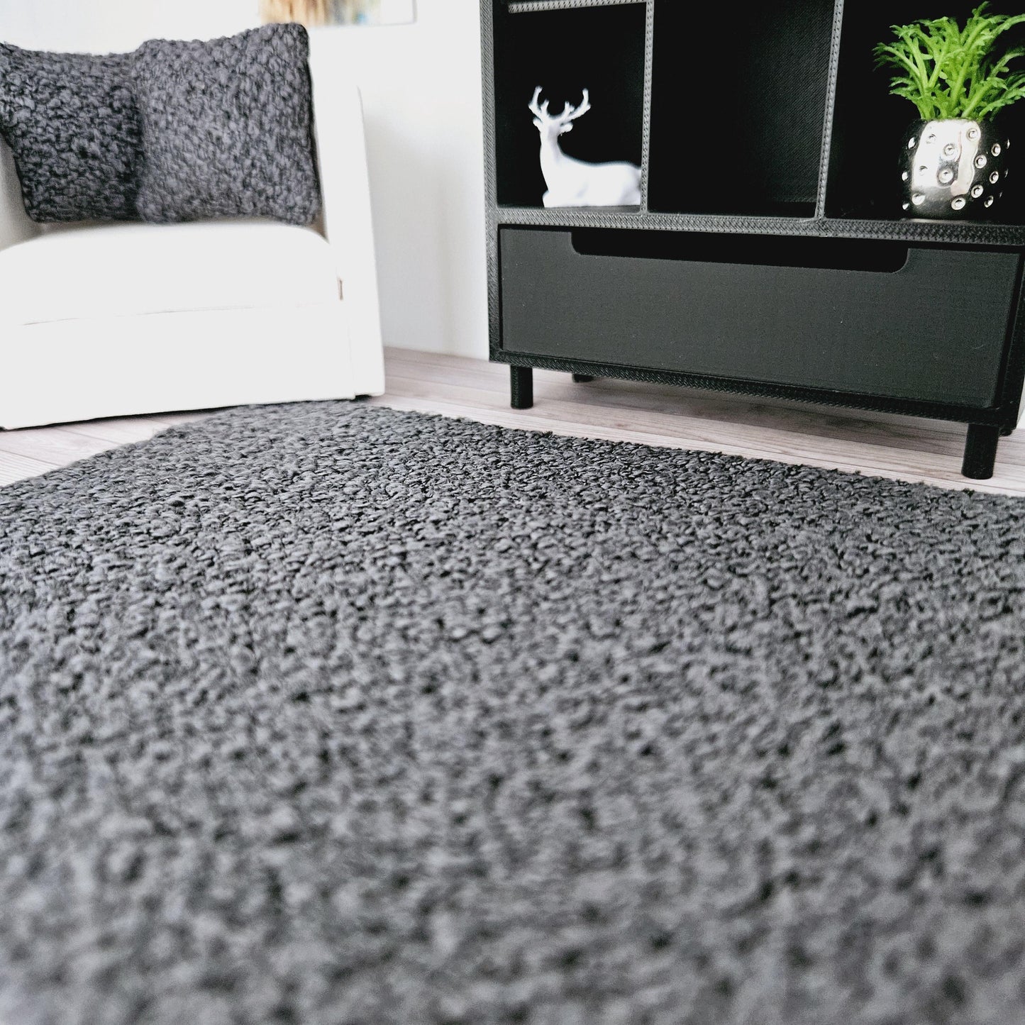 Dolls House Lovely Boucle Rug | Choice of Colour | 1:12th Scale | Miniature Rugs