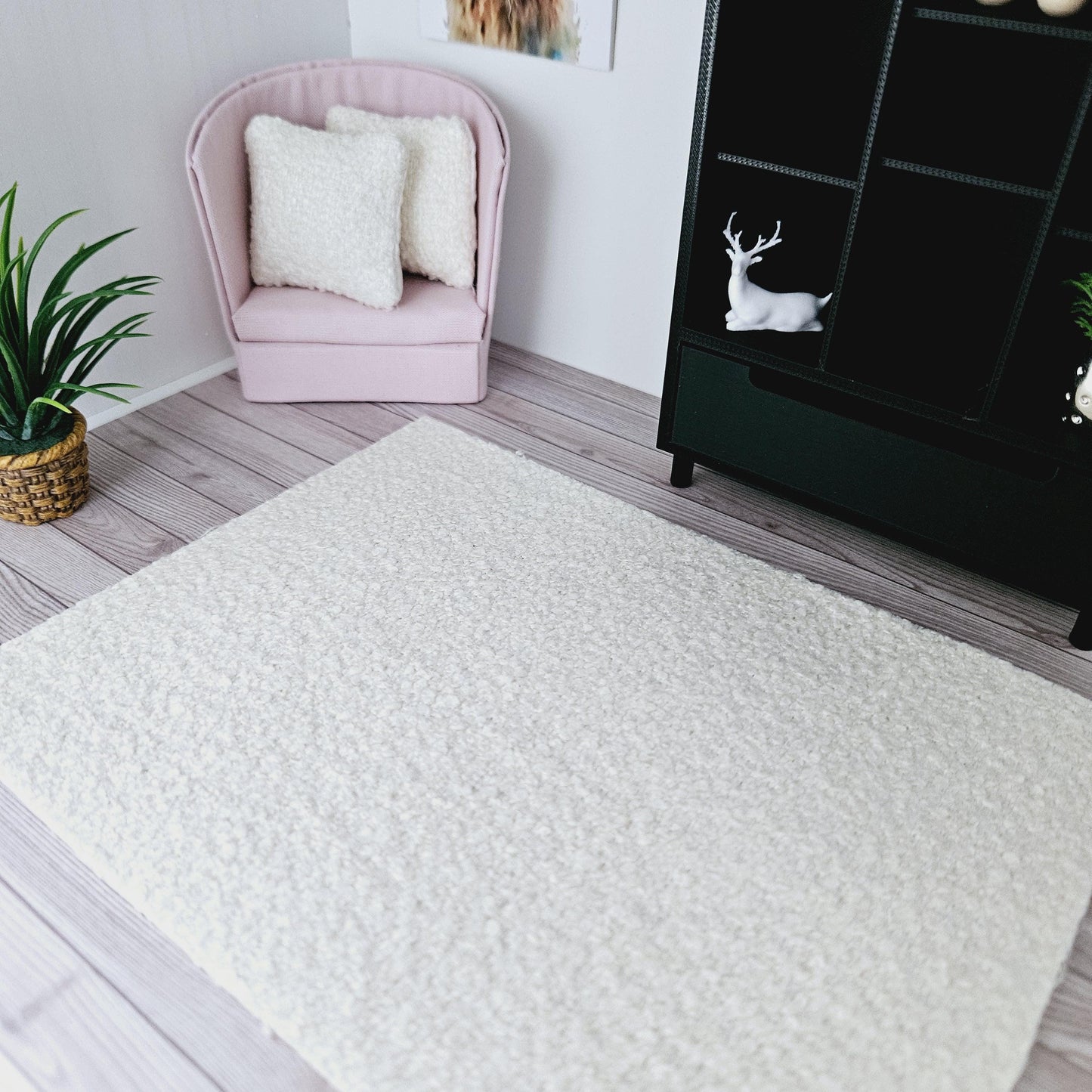 Dolls House Lovely Boucle Rug | Choice of Colour | 1:12th Scale | Miniature Rugs