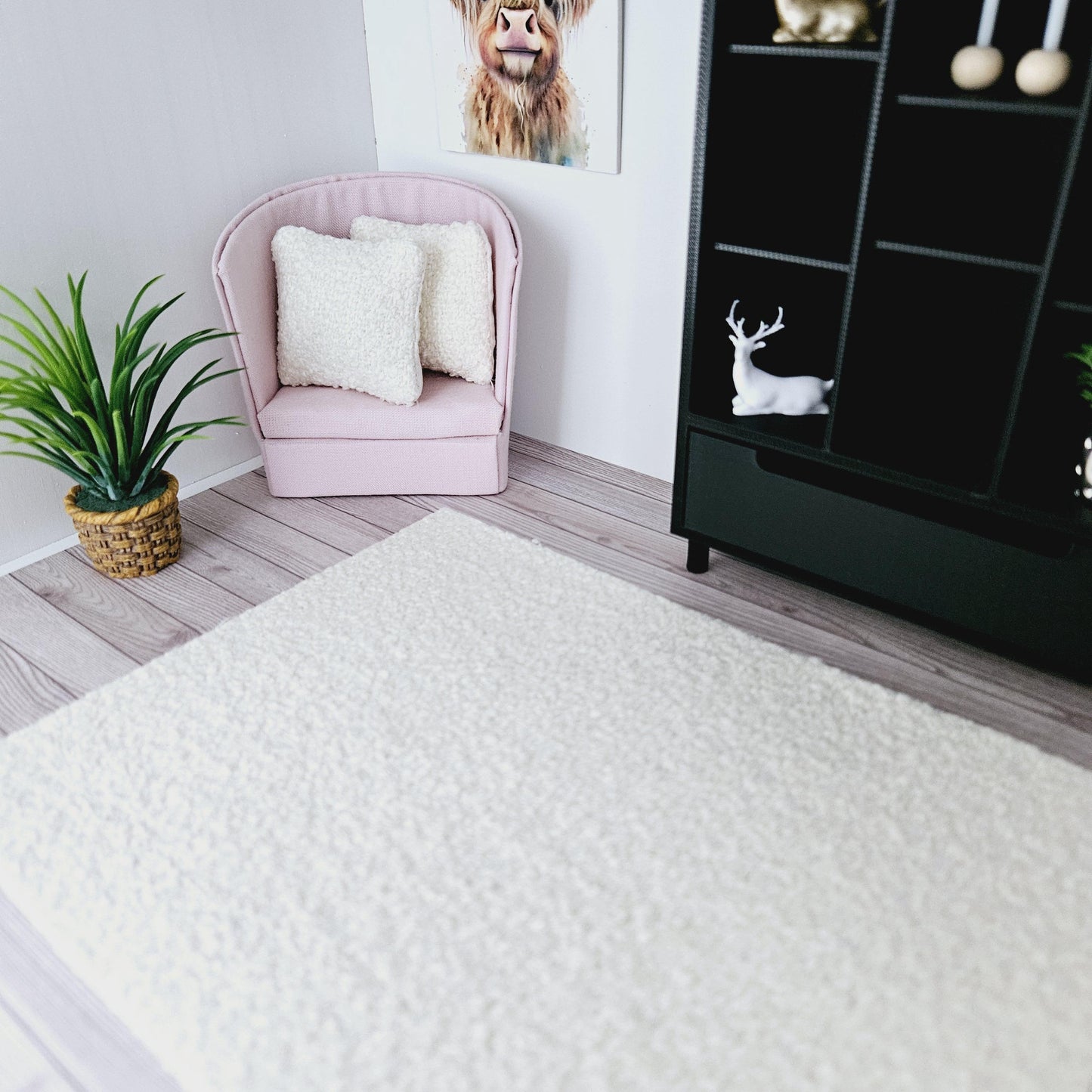 Dolls House Lovely Boucle Rug | Choice of Colour | 1:12th Scale | Miniature Rugs