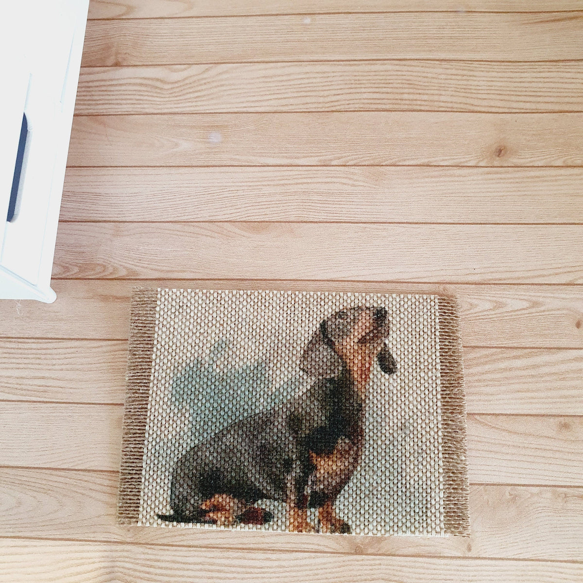 Dolls House Sausage Dog Design Fabric Door Mat | 1:12th Scale | Miniature Mat