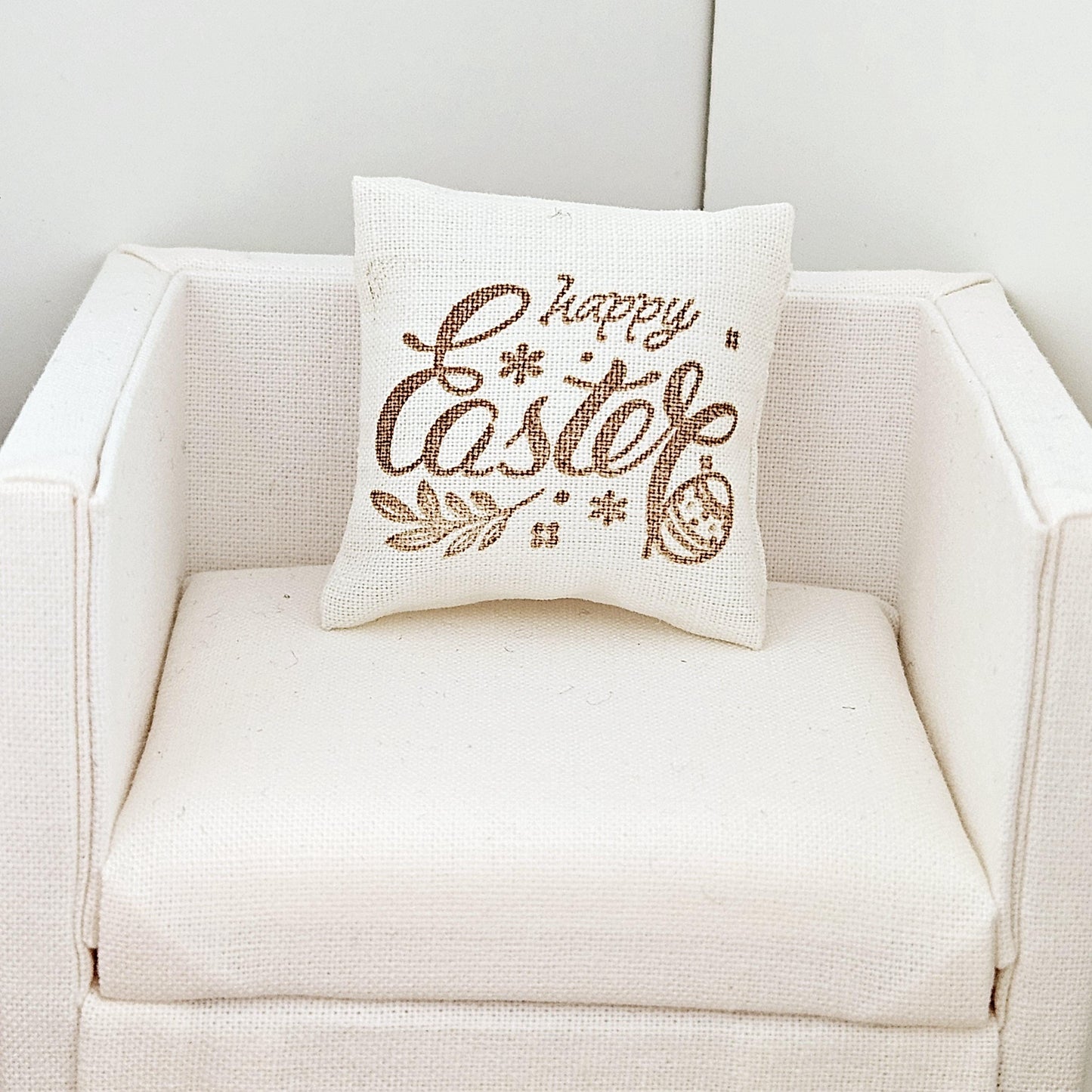 Dolls House Happy Easter Cushion, 12th scale, miniature cushion