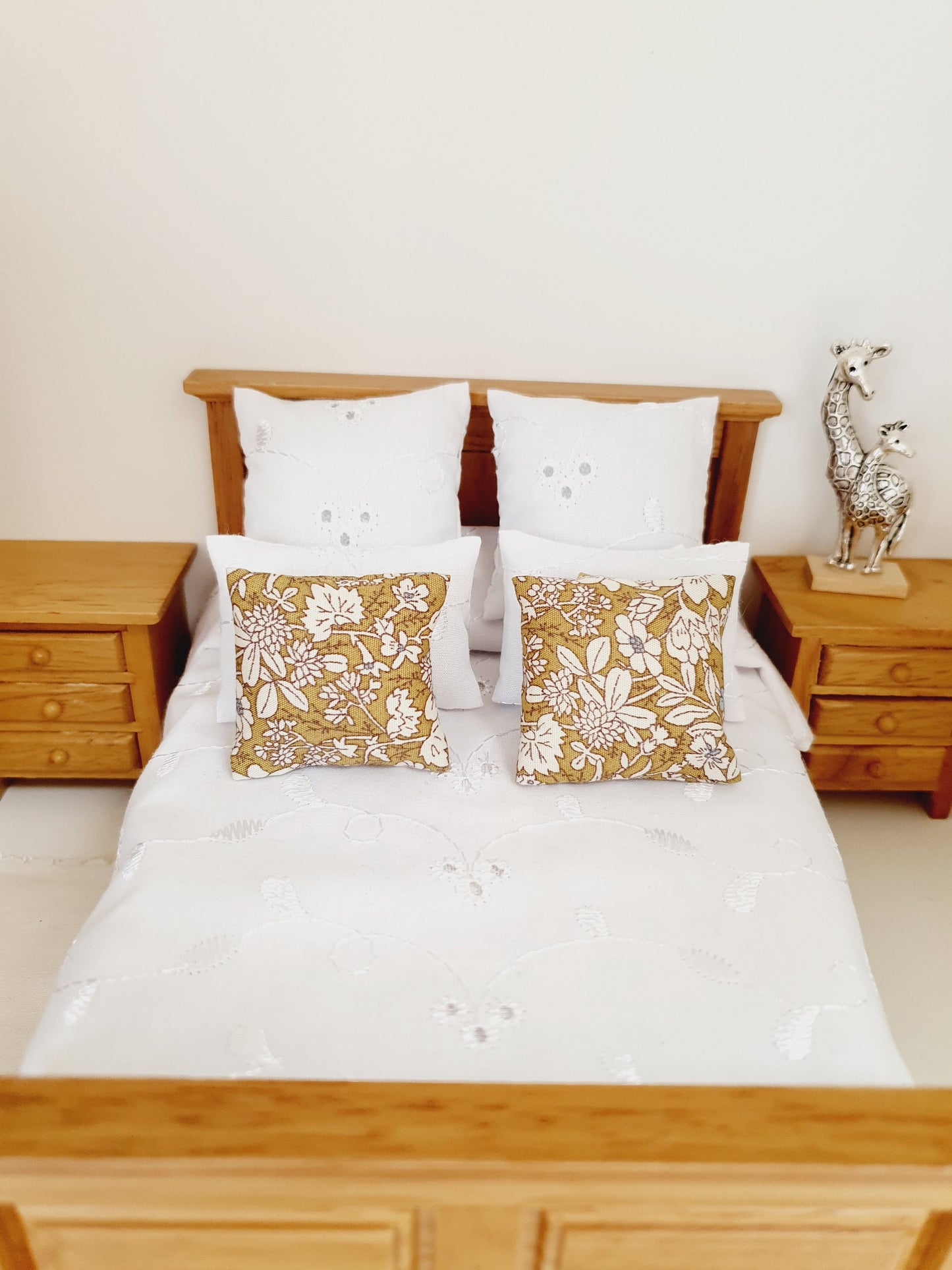 Dolls house 2x Liberty Floral Print cushions, Choice of colours , 12th scale cushions, miniature cushions