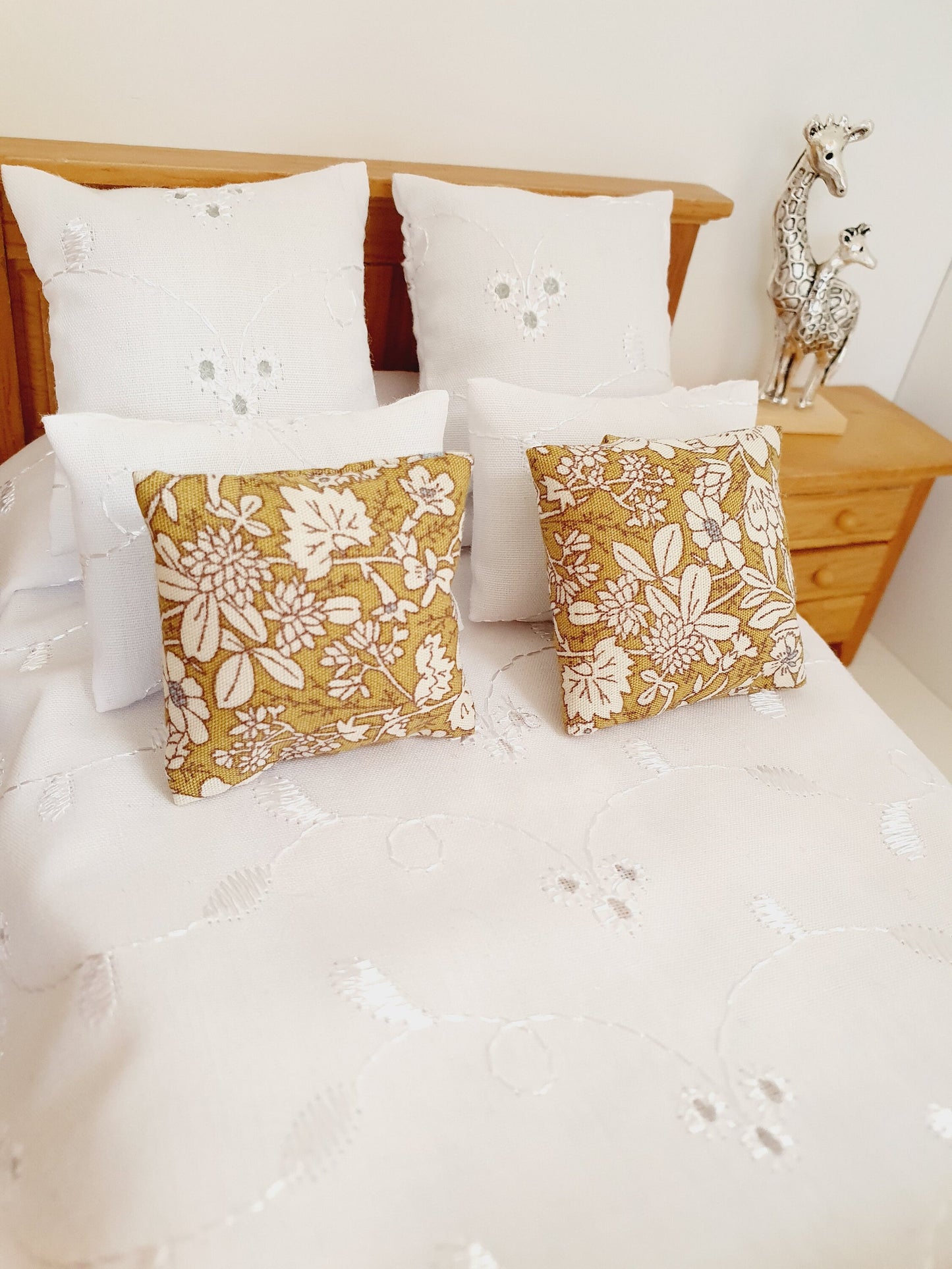 Dolls house 2x Liberty Floral Print cushions, Choice of colours , 12th scale cushions, miniature cushions