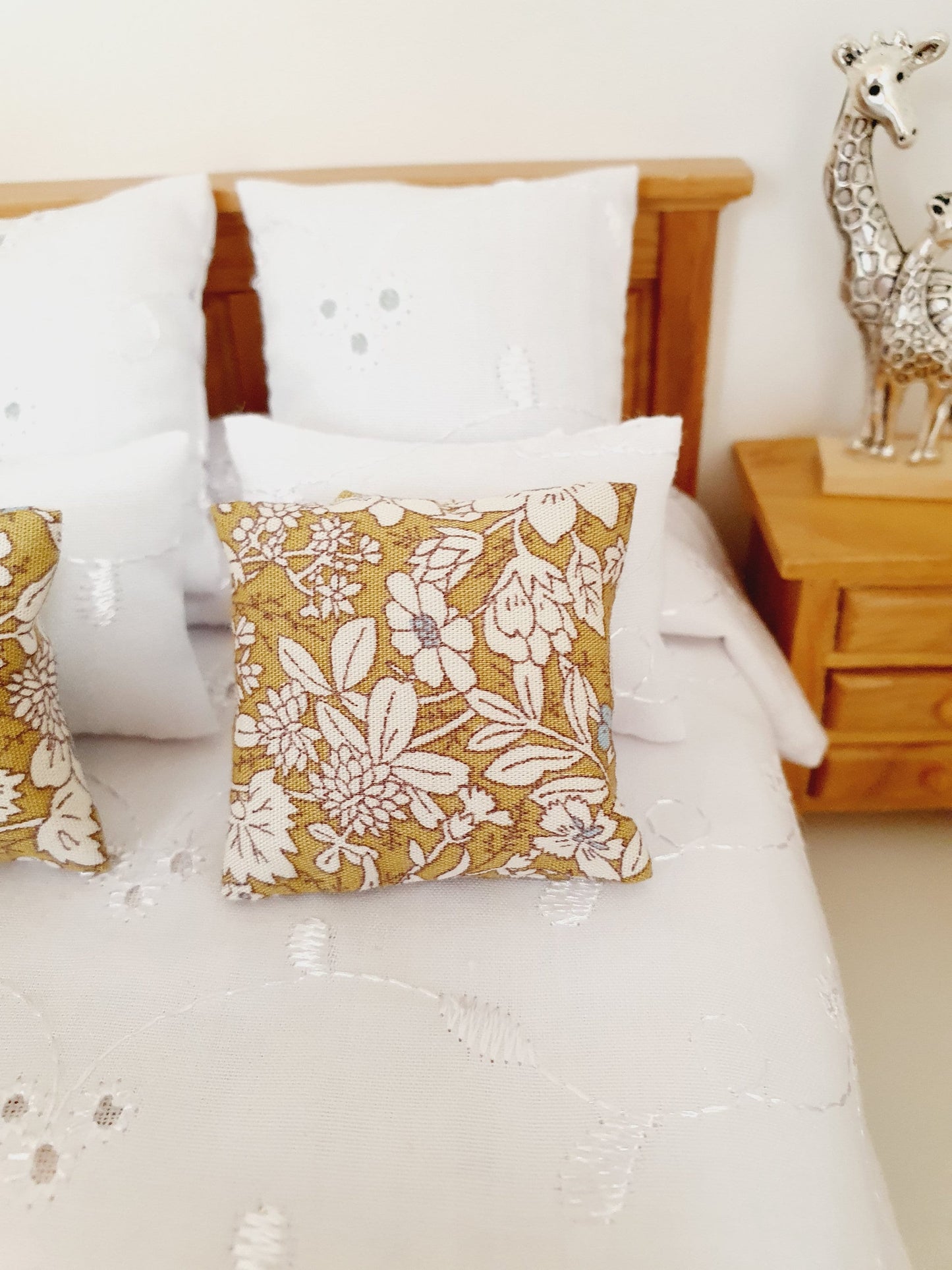 Dolls house 2x Liberty Floral Print cushions, Choice of colours , 12th scale cushions, miniature cushions