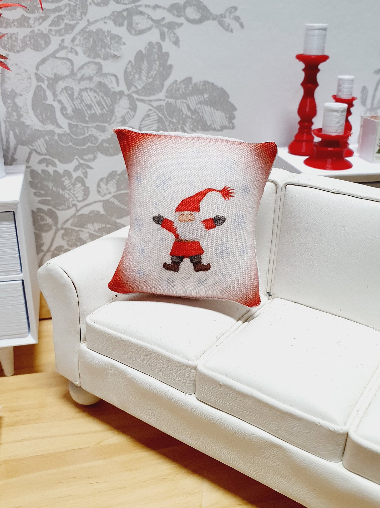 Dolls house Christmas Santa Cushions - Various Designs - 12th scale cushions, miniature cushions