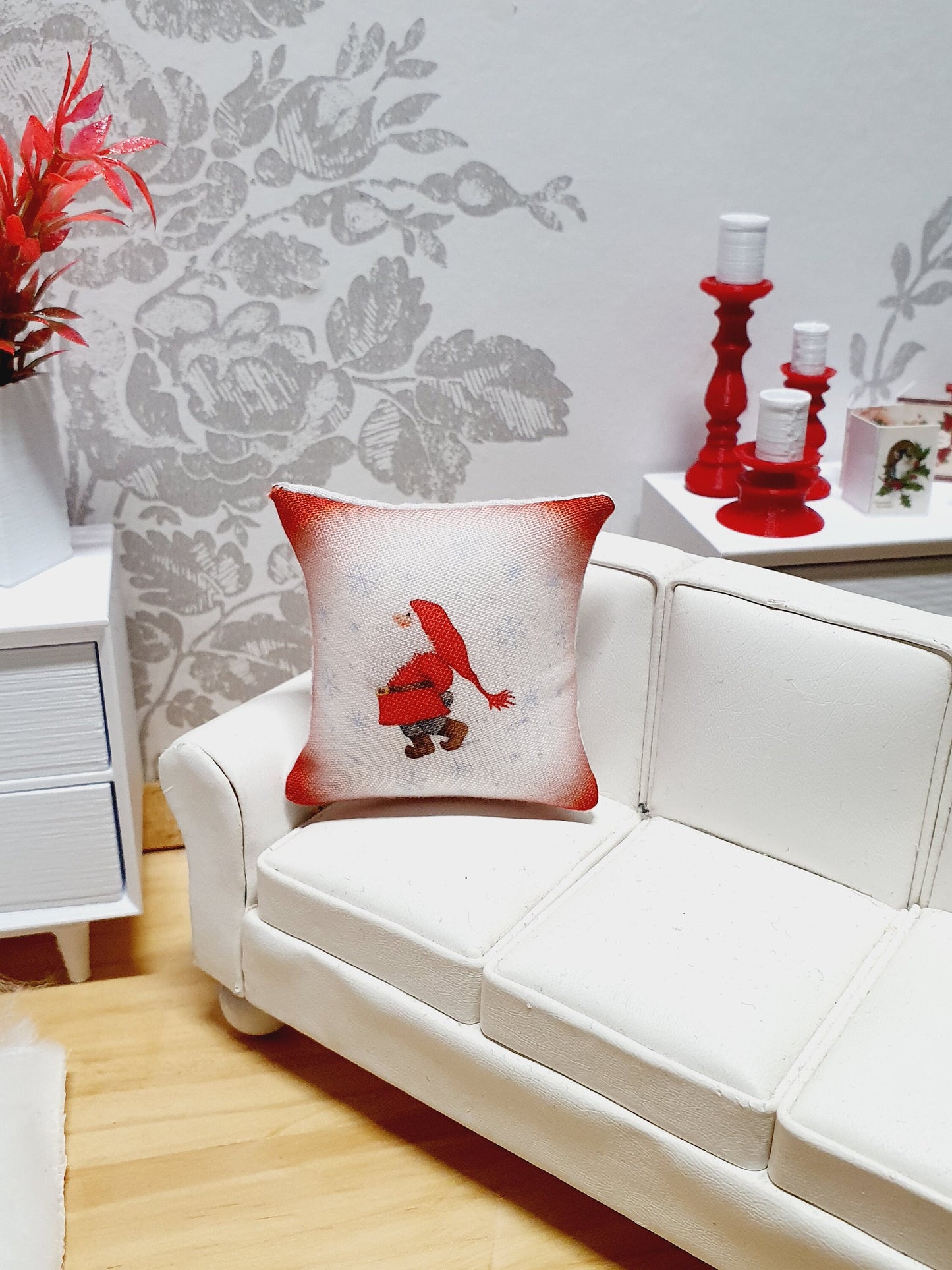 Dolls house Christmas Santa Cushions - Various Designs - 12th scale cushions, miniature cushions