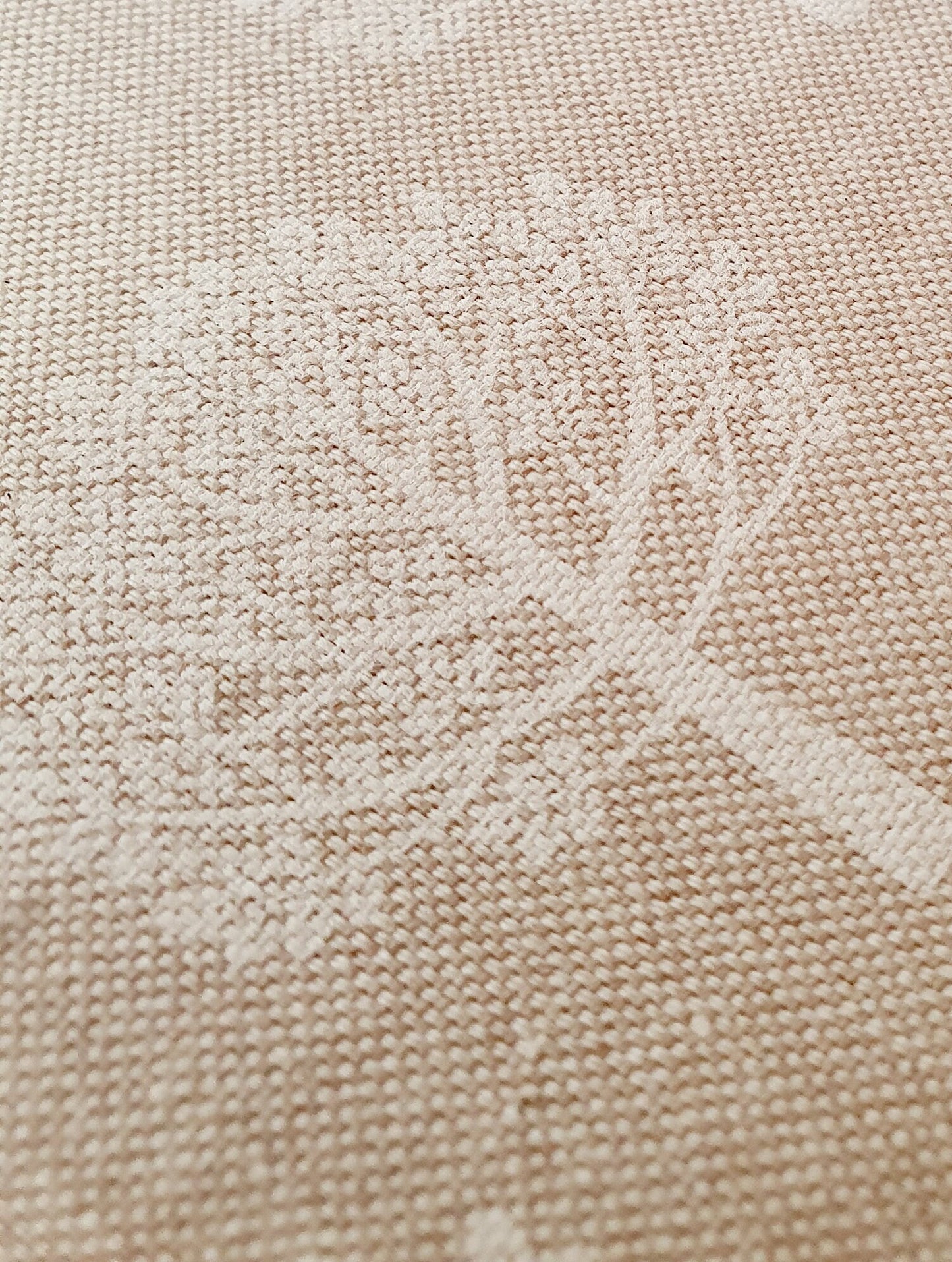 Dolls House Beige with White Trees Linen Look Rug | 1:12th Scale | Miniature Rug