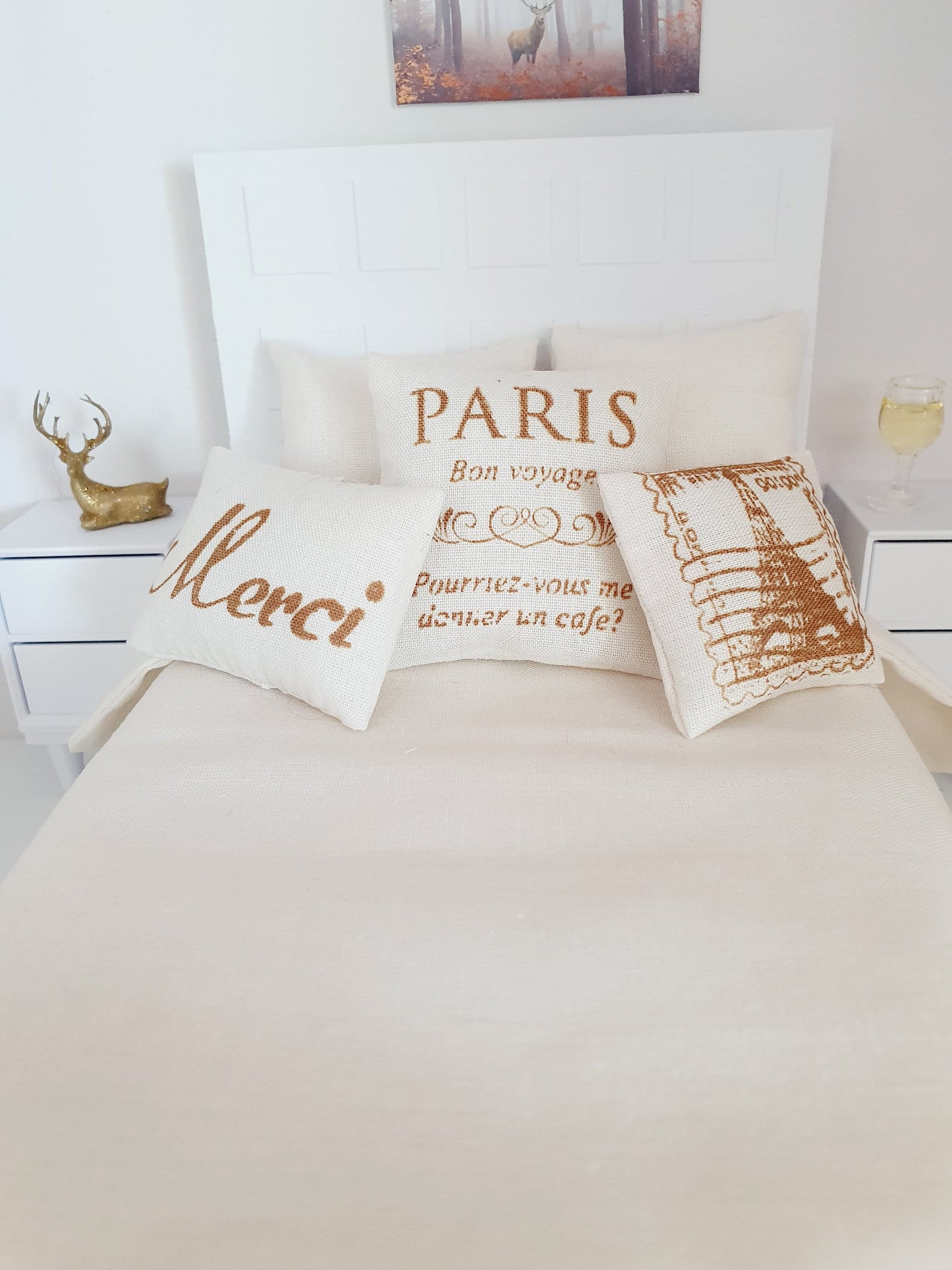 Dolls house Triple Cushion Pack | Paris Cushions | 12th scale cushions, miniature cushions