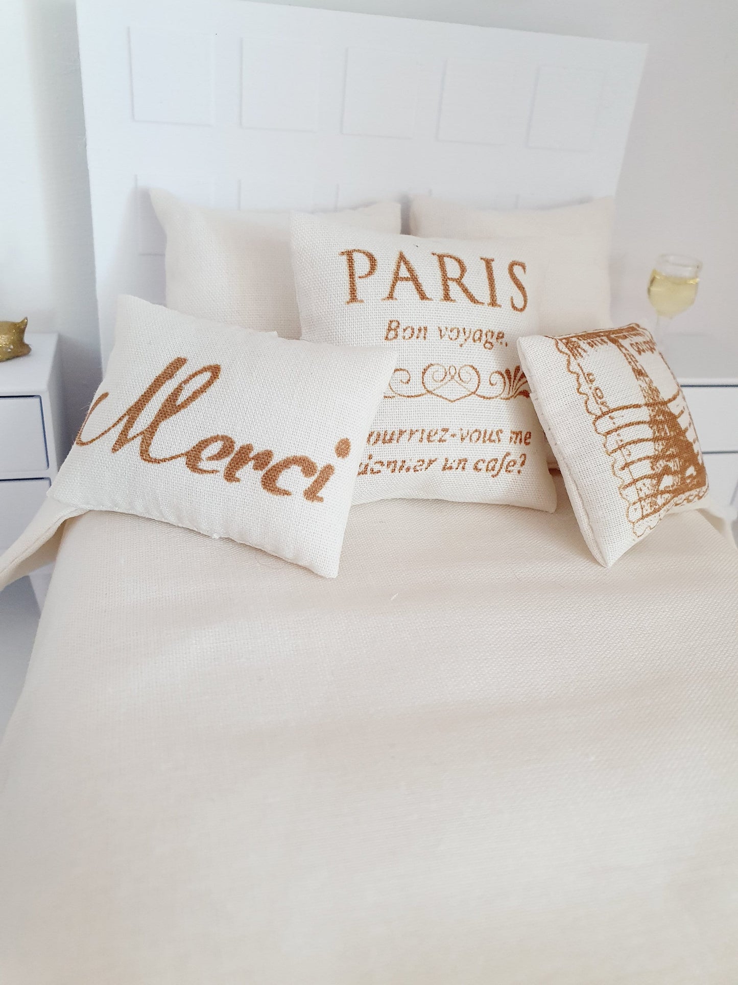 Dolls house Triple Cushion Pack | Paris Cushions | 12th scale cushions, miniature cushions