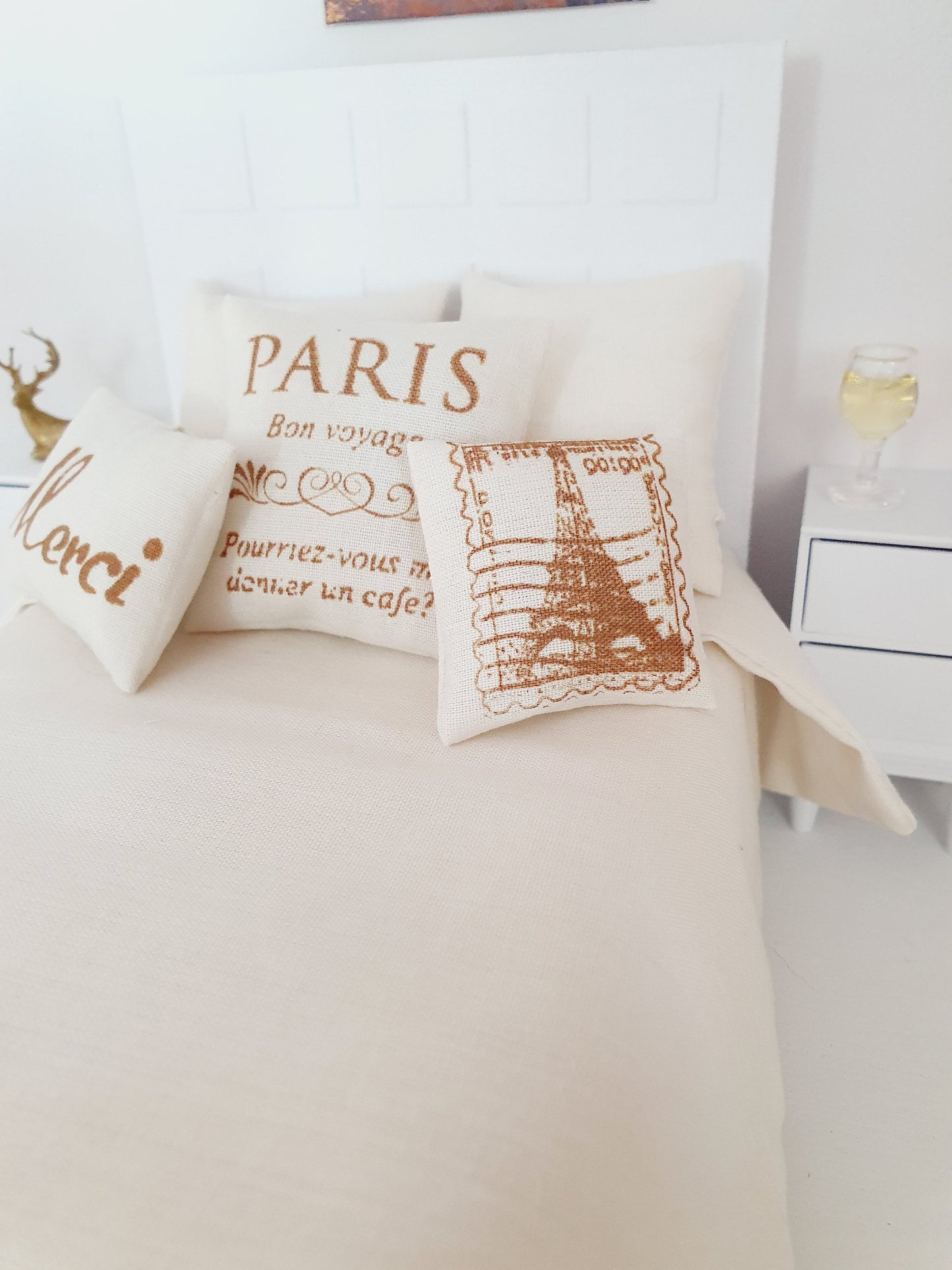 Dolls house Triple Cushion Pack | Paris Cushions | 12th scale cushions, miniature cushions