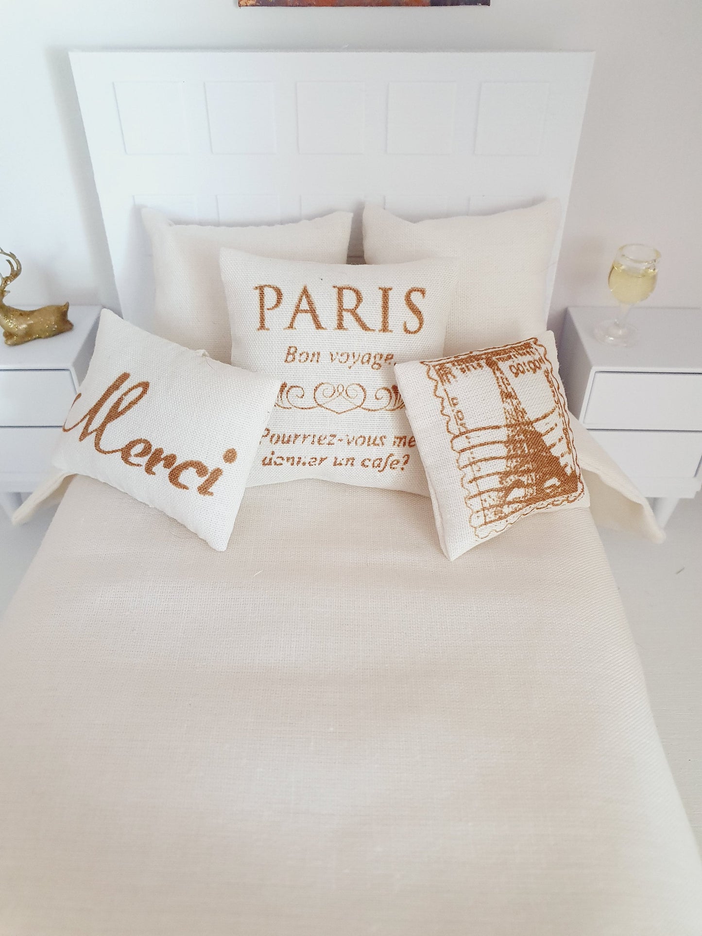 Dolls house Triple Cushion Pack | Paris Cushions | 12th scale cushions, miniature cushions