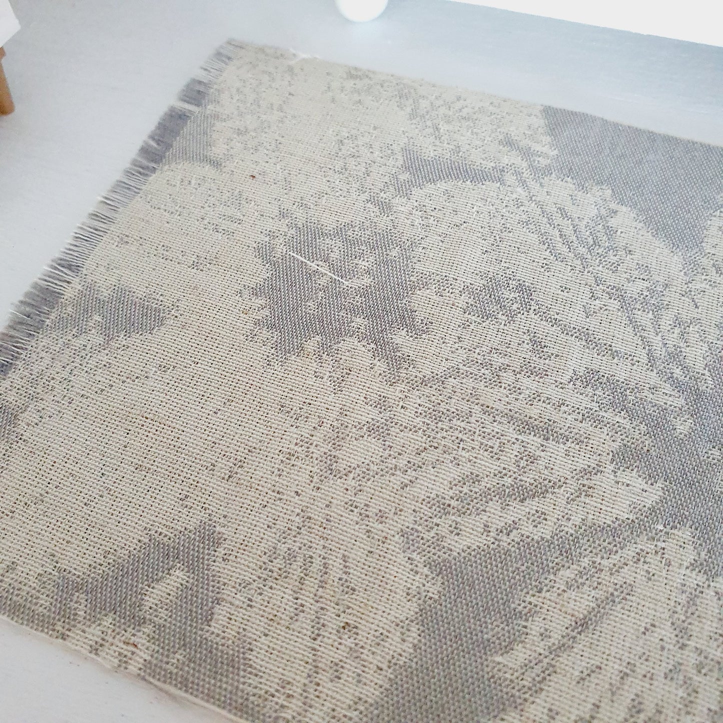 Dolls House Grey Flower Pattern Rug | 1:12th Scale | Miniature Rug