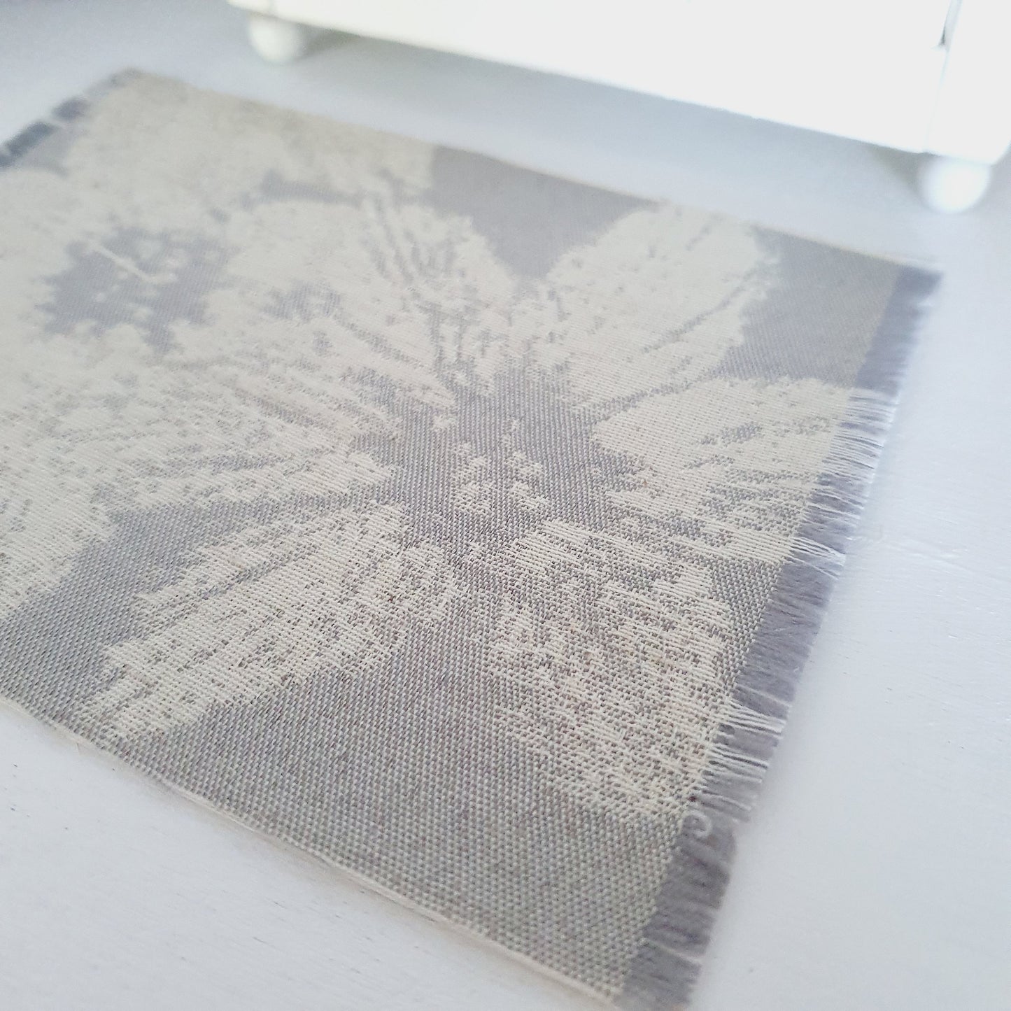 Dolls House Grey Flower Pattern Rug | 1:12th Scale | Miniature Rug