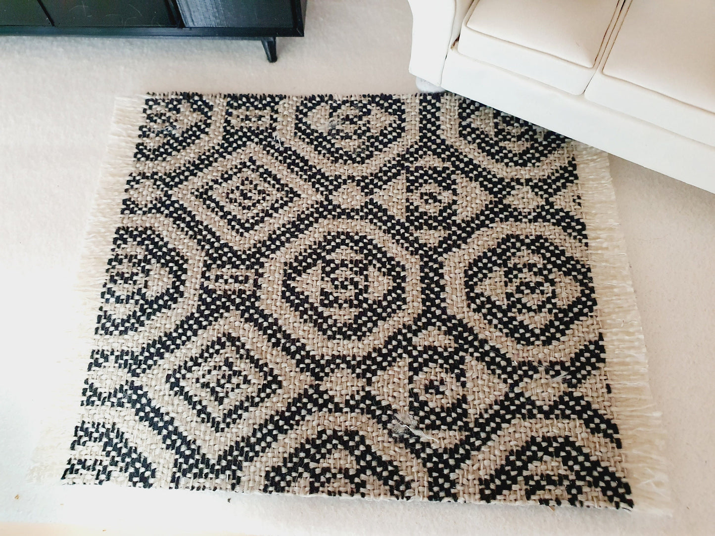 Dolls House Dark Grey Rug | 1:12th Scale | Miniature Rug