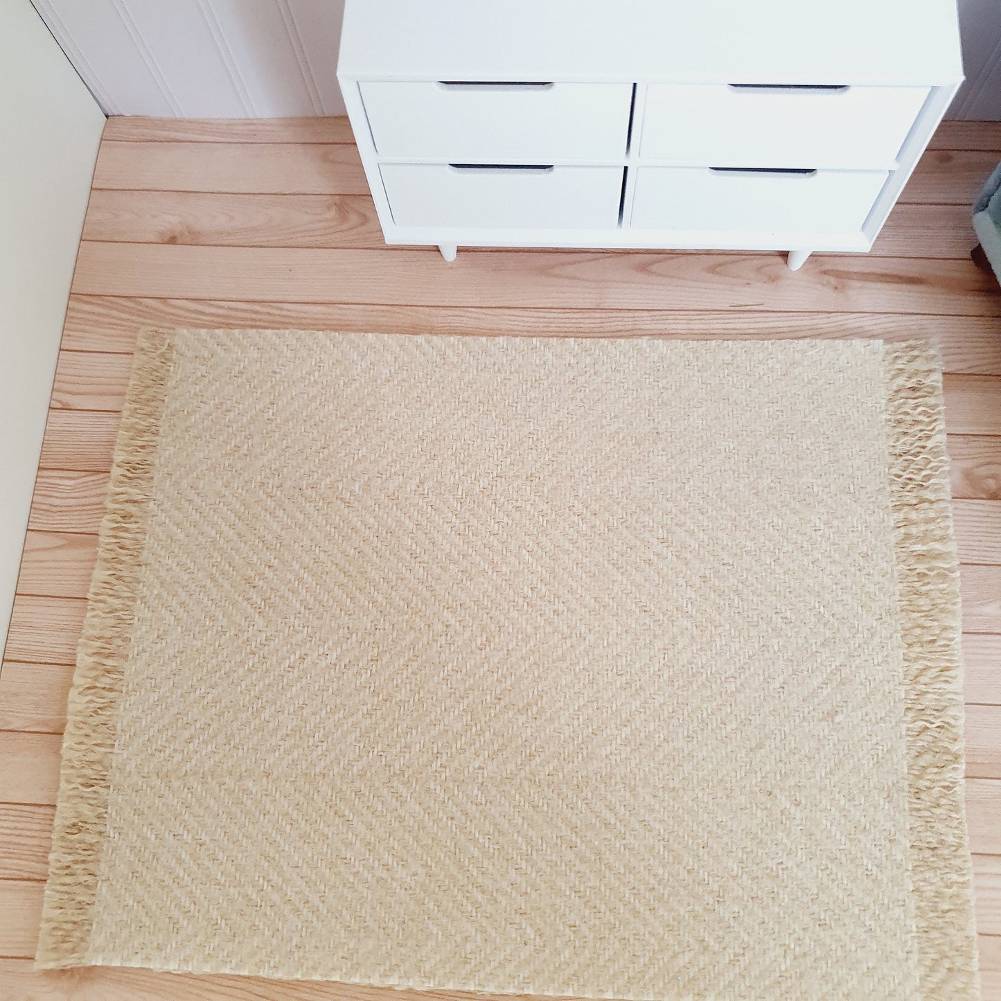 Dolls House Dark Beige Herringbone Rug | 1:12th Scale | Miniature Rug