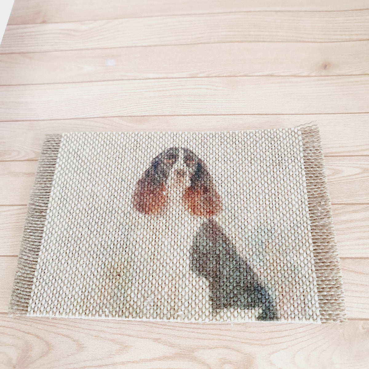 Dolls House Springer Spaniel Dog Design Fabric Door Mat | 1:12th Scale | Miniature Mat