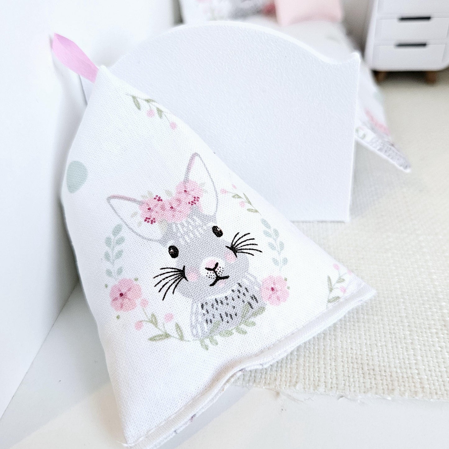 Dolls house Easter Bunny Bean Chair Set | 12th scale chair