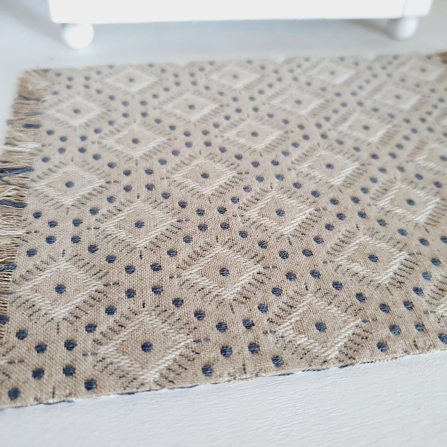 Dolls House Beige Patterned Rug | 1:12th Scale | Miniature Rug