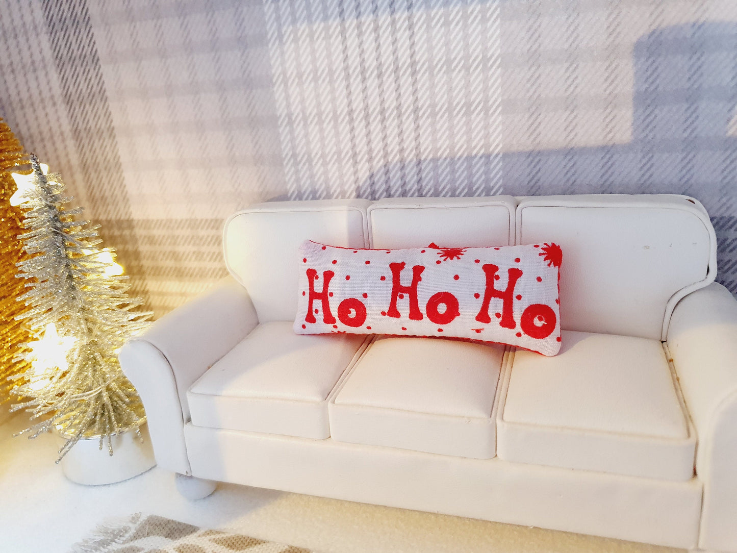 Dolls house Christmas Ho Ho Ho Cushion, 12th scale cushions, miniature cushion
