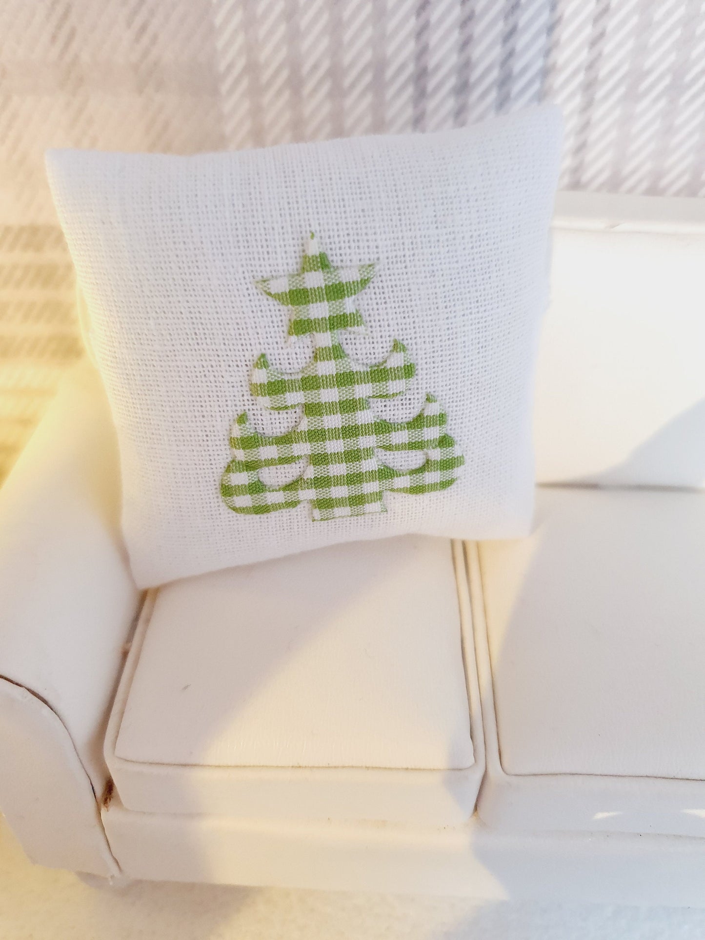 Dolls house Christmas Tree cushion, Choice of colours, 12th scale cushions, miniature cushion