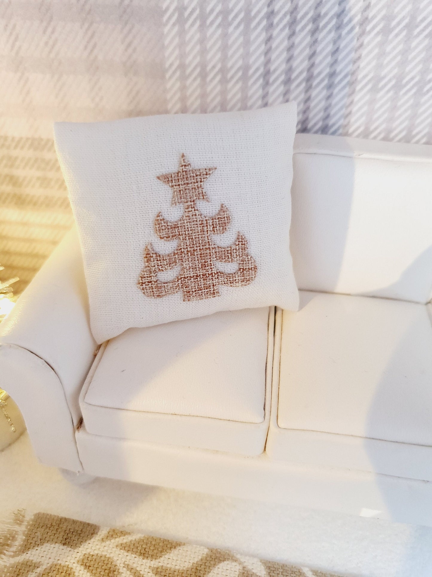 Dolls house Christmas Tree cushion, Choice of colours, 12th scale cushions, miniature cushion