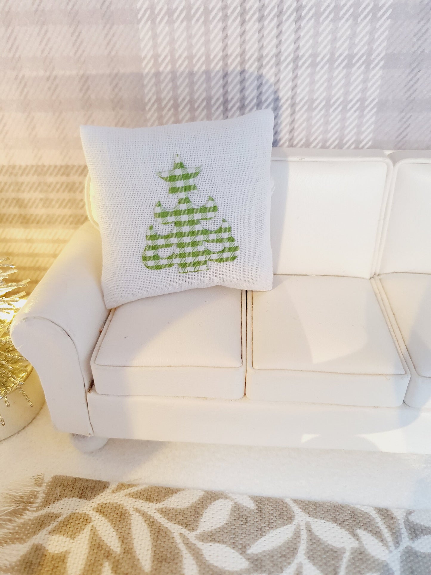 Dolls house Christmas Tree cushion, Choice of colours, 12th scale cushions, miniature cushion