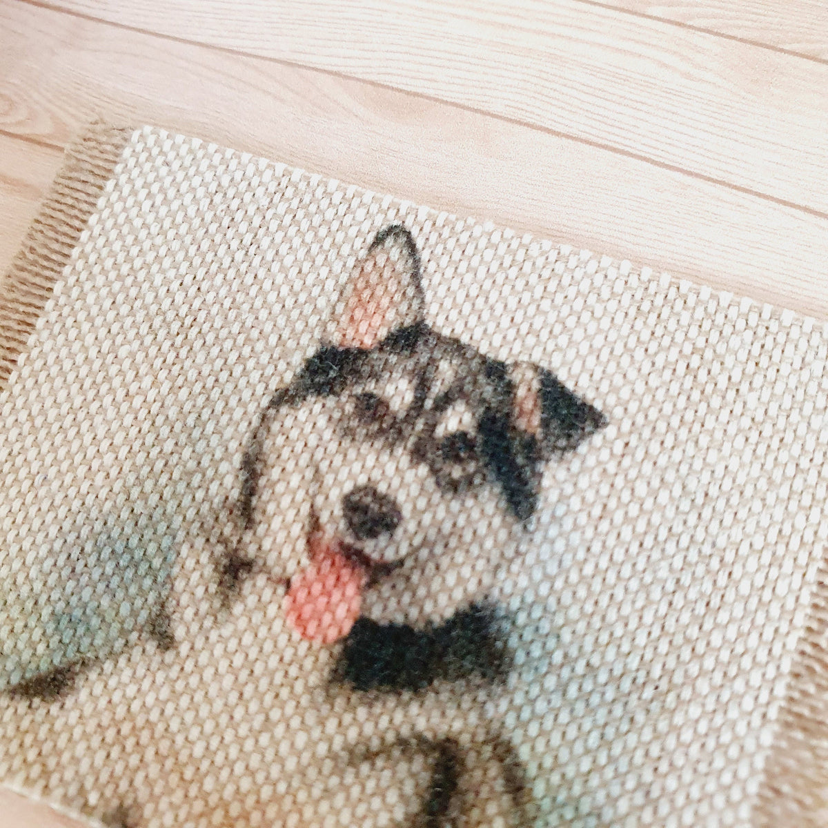 Dolls House Husky Dog Design Fabric Door Mat | 1:12th Scale | Miniature Mat