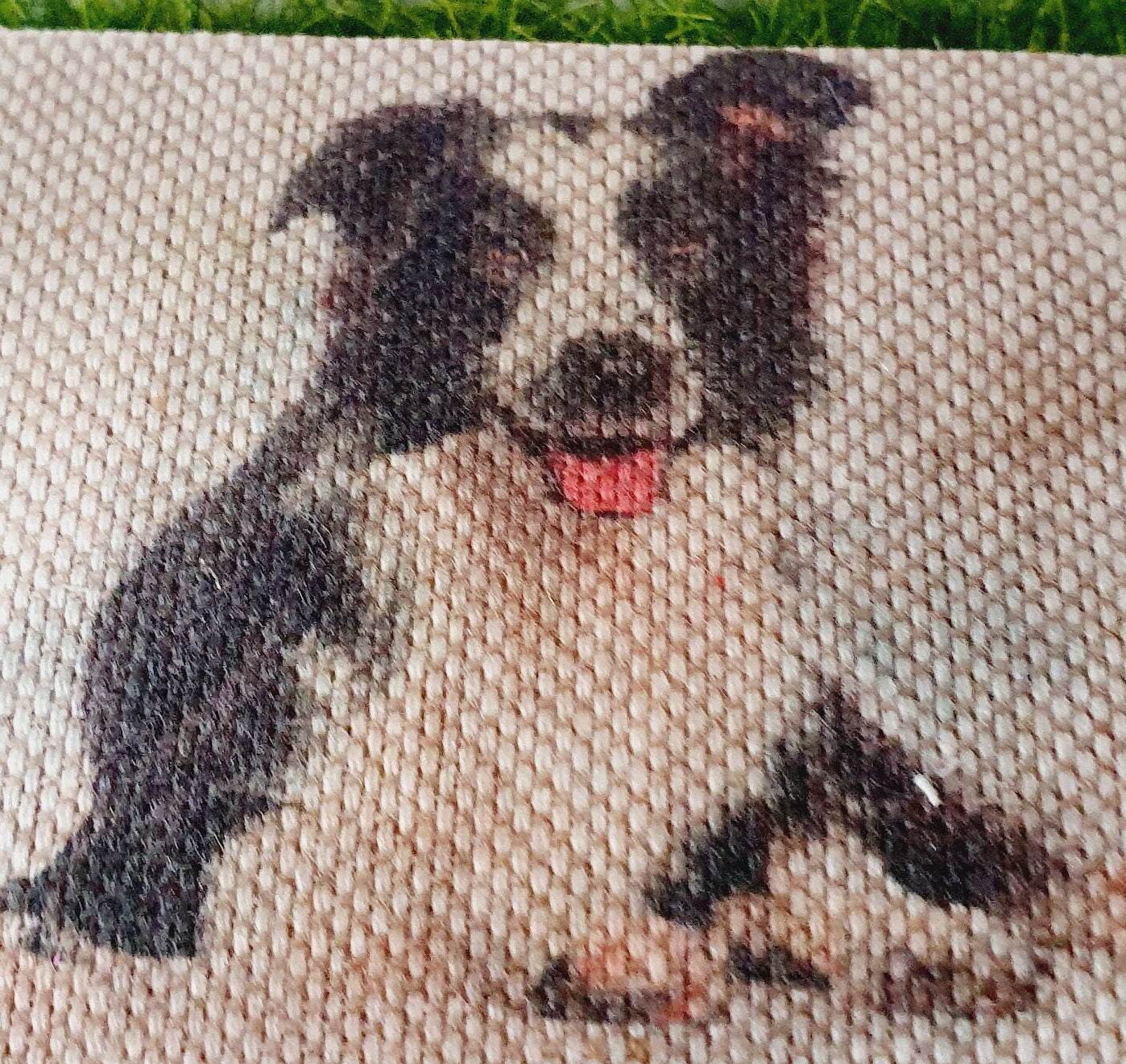 Dolls House Border Collie Doormat | Dog Design Fabric Door Mat | 1:12th Scale doormat | Miniature Mat