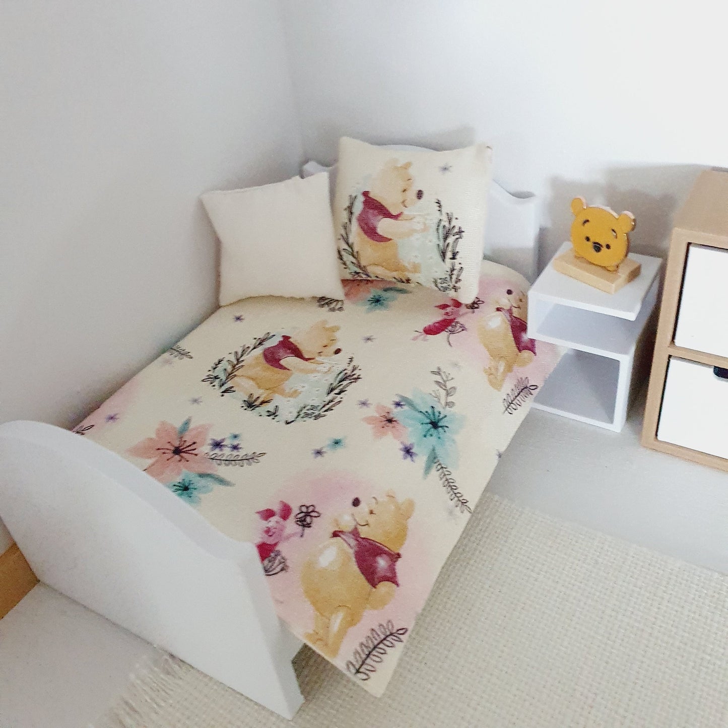 Dolls house Winnie the Pooh Single Bedding Set, 12th Scale, Inch Scale Bedding