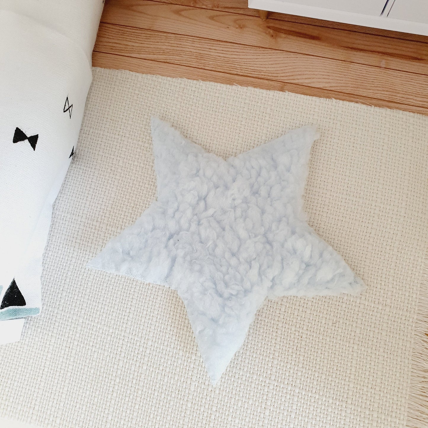 Dolls House Baby Blue Star Fur Rug | 1:12th Scale | Miniature Rug