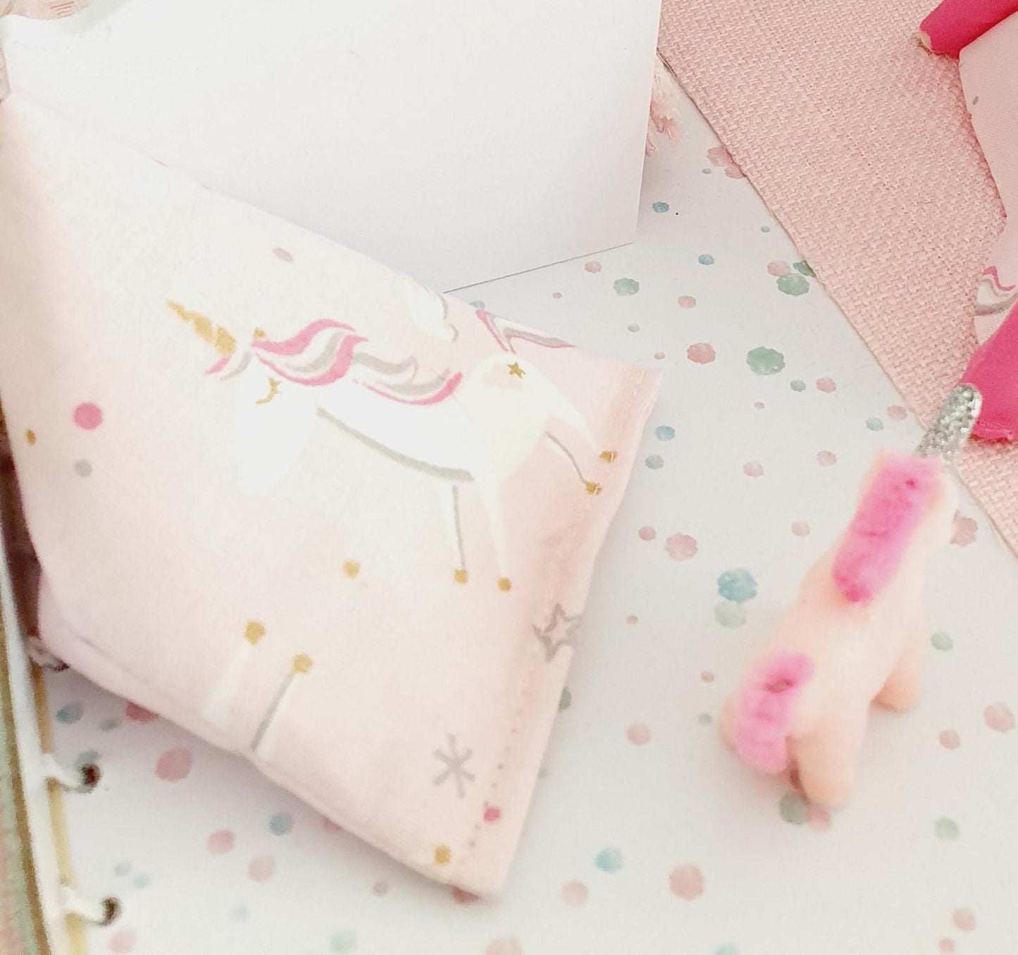 Dolls house Bean Bag Chair | Unicorn design | 1:12 Scale, Miniature bean bag