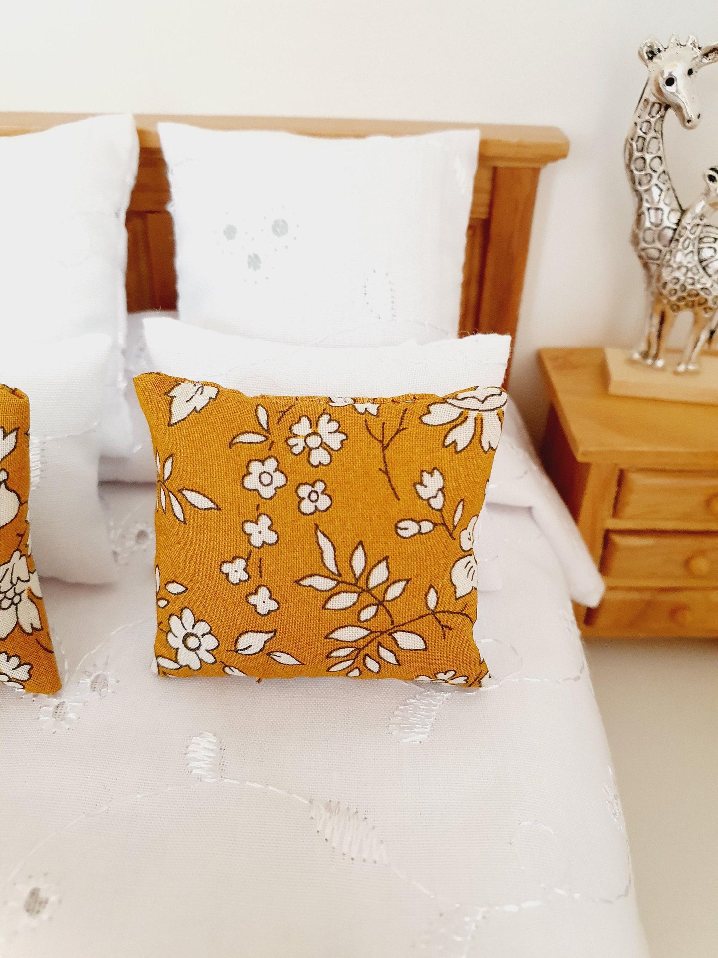 Dolls house liberty floral cushion pair – choice of colours – 1:12 scale