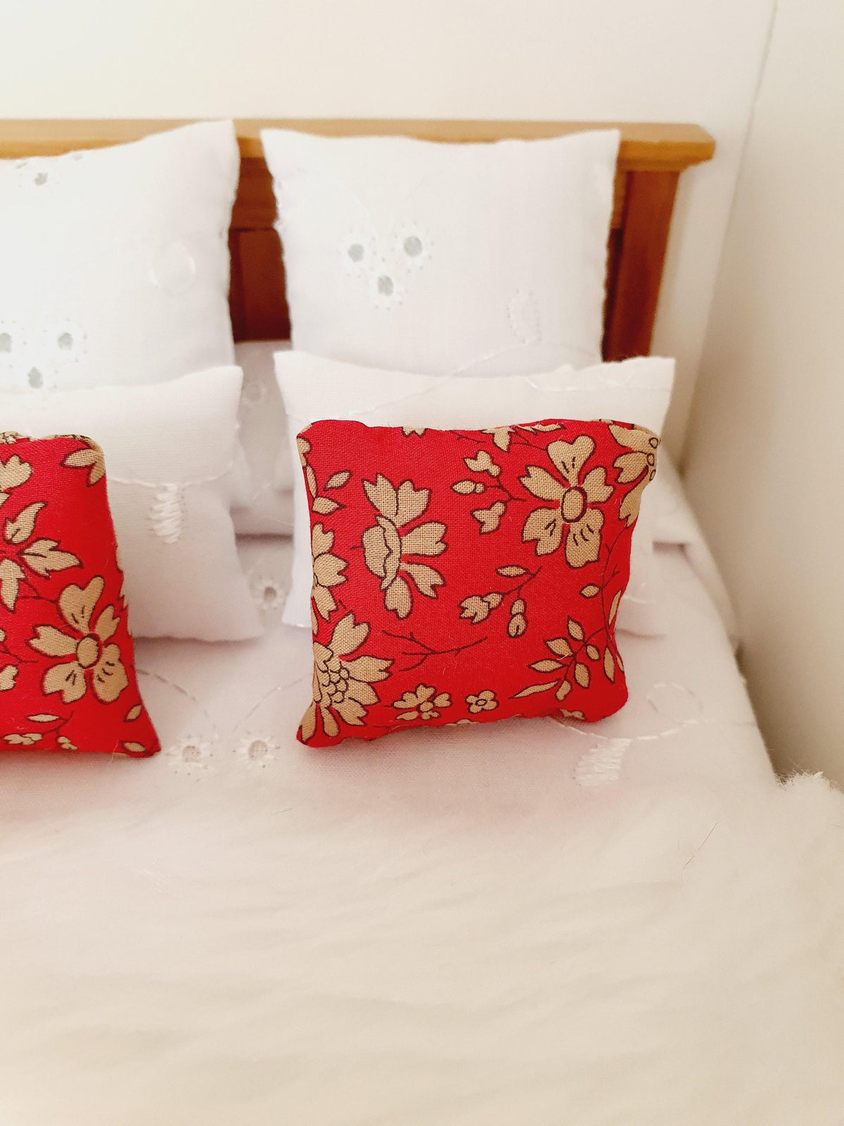 Dolls house liberty floral cushion pair – choice of colours – 1:12 scale