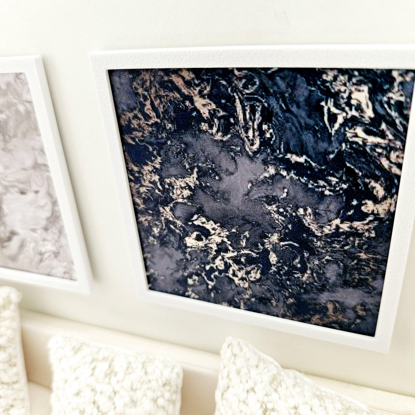 Dolls House Modern Framed Wall Art, Set of 2, Abstract Art Pictures, 12th Scale