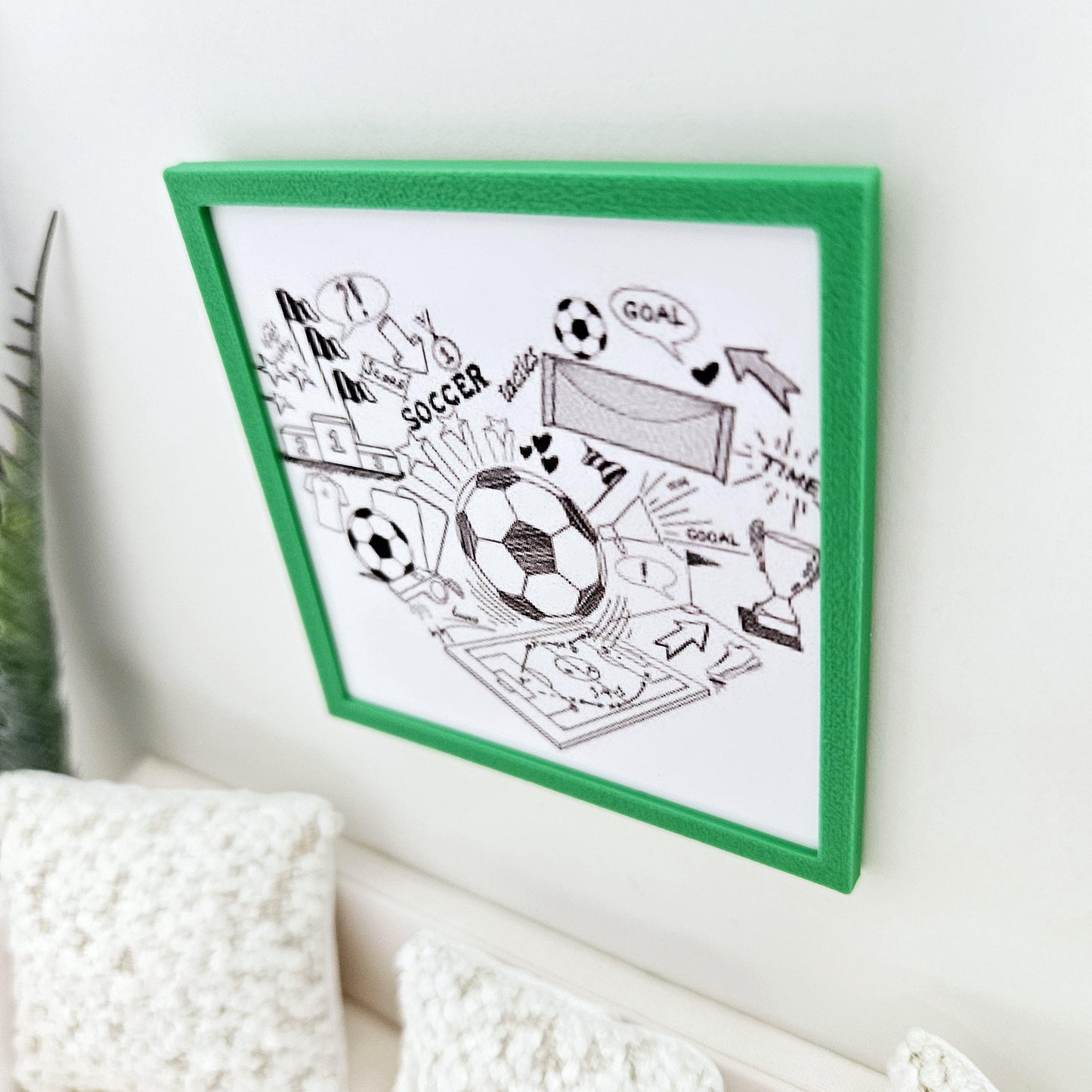 Dolls House Modern Framed Wall Art, Football picture, 12th scale, miniature wall picture for any room