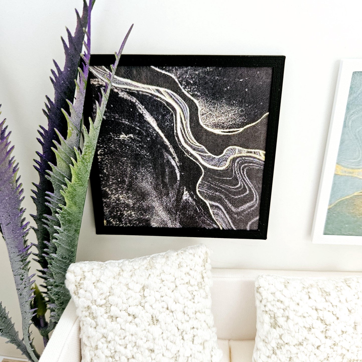 Dolls House Modern Framed Wall Art, Set of 2, Abstract art pictures, 12th scale, miniature wall picture for any room