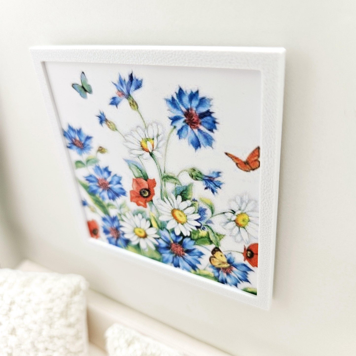 Dolls House Modern Framed Wall Art, Floral picture, 12th scale, miniature wall picture for any room