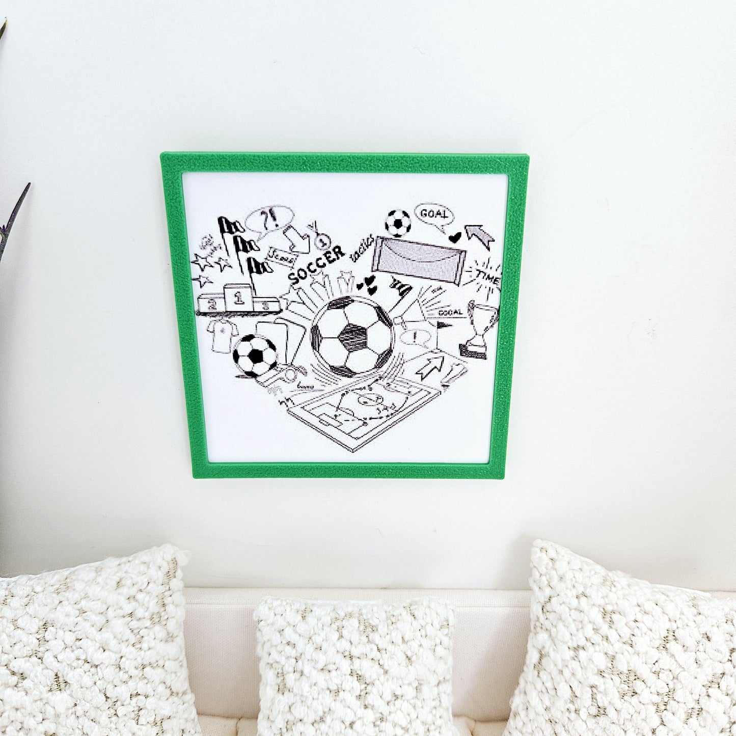 Dolls House Modern Framed Wall Art, Football picture, 12th scale, miniature wall picture for any room