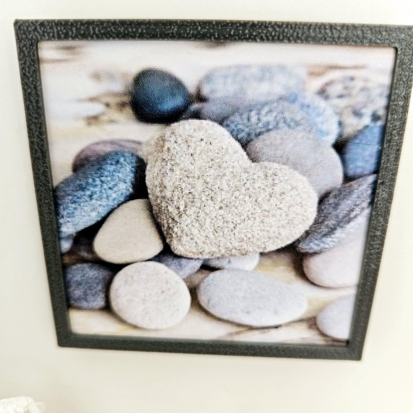 Dolls House Modern Framed Wall Art, Beach Pebbles picture, 12th scale, miniature wall picture for any room